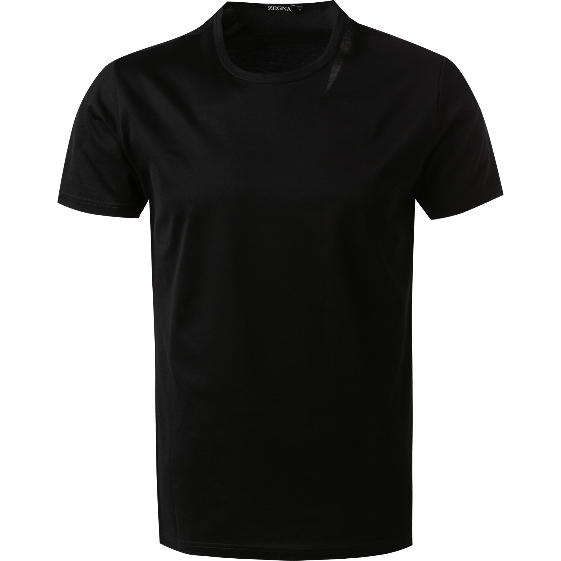Ermenegildo Zegna Herren T-Shirt schwarz Baumwolle unifarben