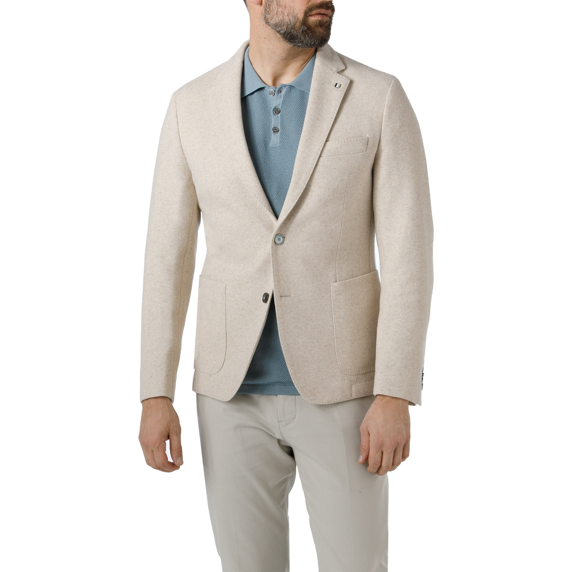 BOSS Black Herren Sakko beige meliert Slim Fit