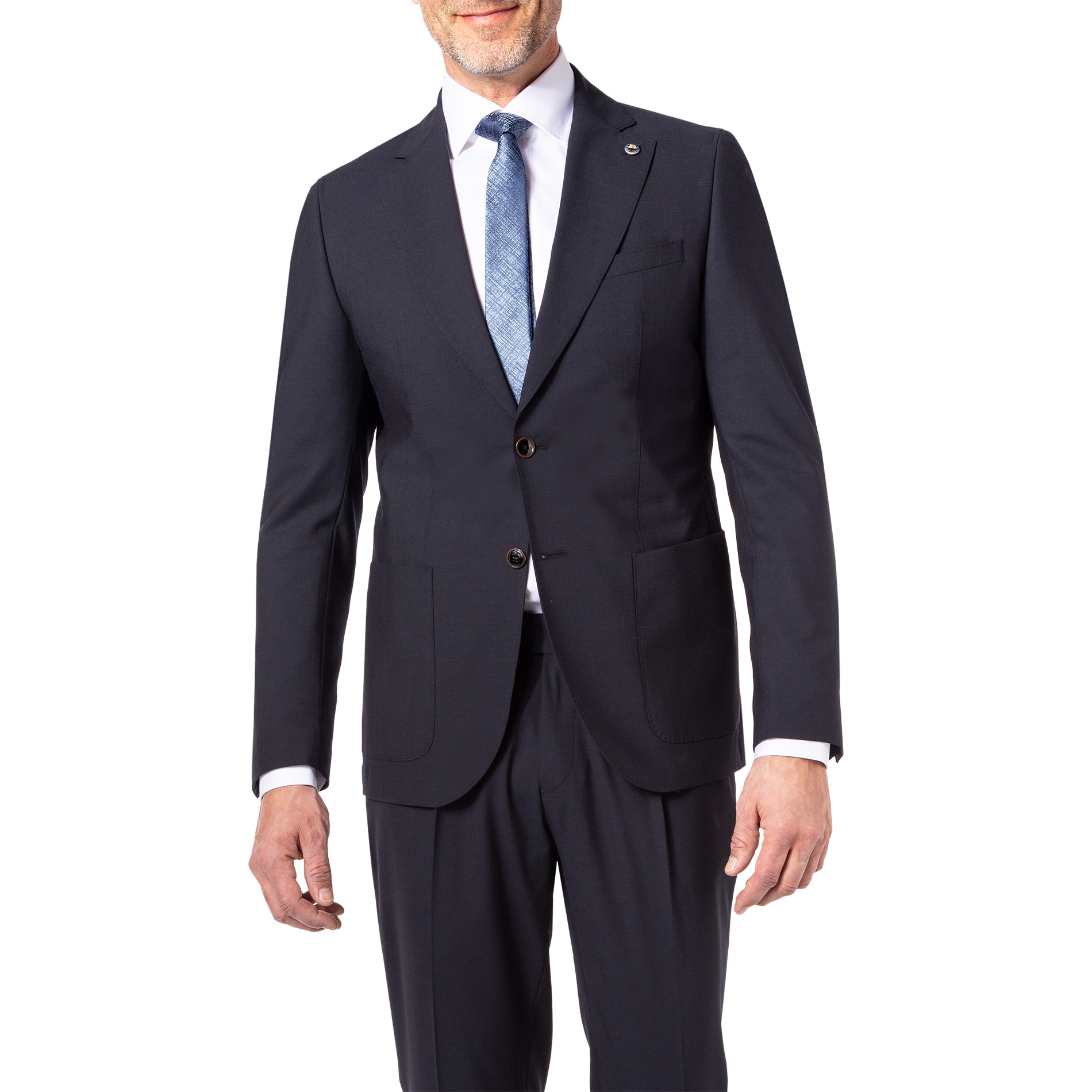CG Herren Sakko blau Schurwoll-Stretch Slim Fit
