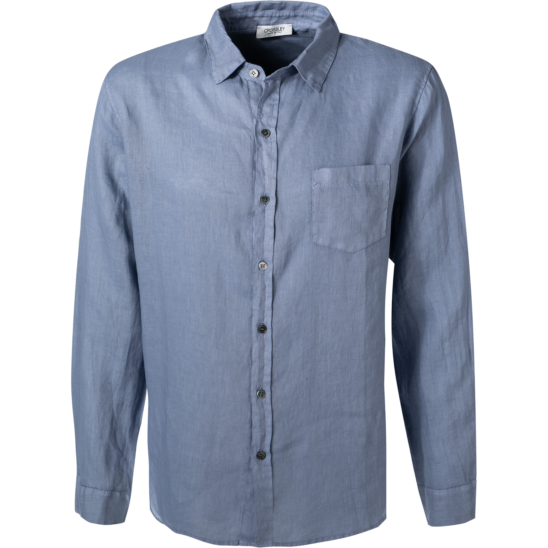 CROSSLEY Herren Hemd blau Leinen
