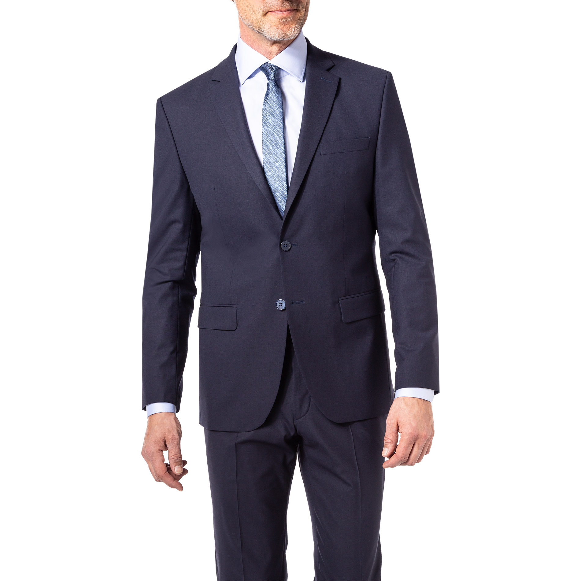 HECHTER PARIS Herren Sakko blau Schurwoll-Stretch