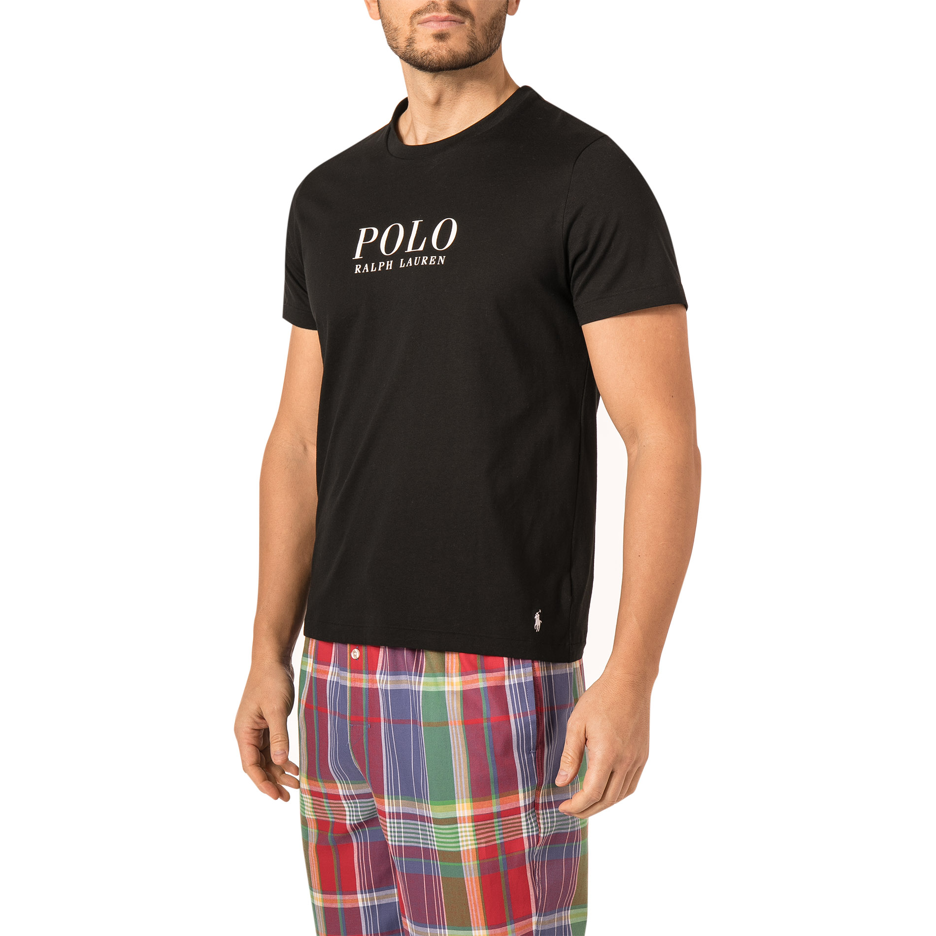 Polo Ralph Lauren Herren T-Shirt schwarz Jersey-Baumwolle unifarben