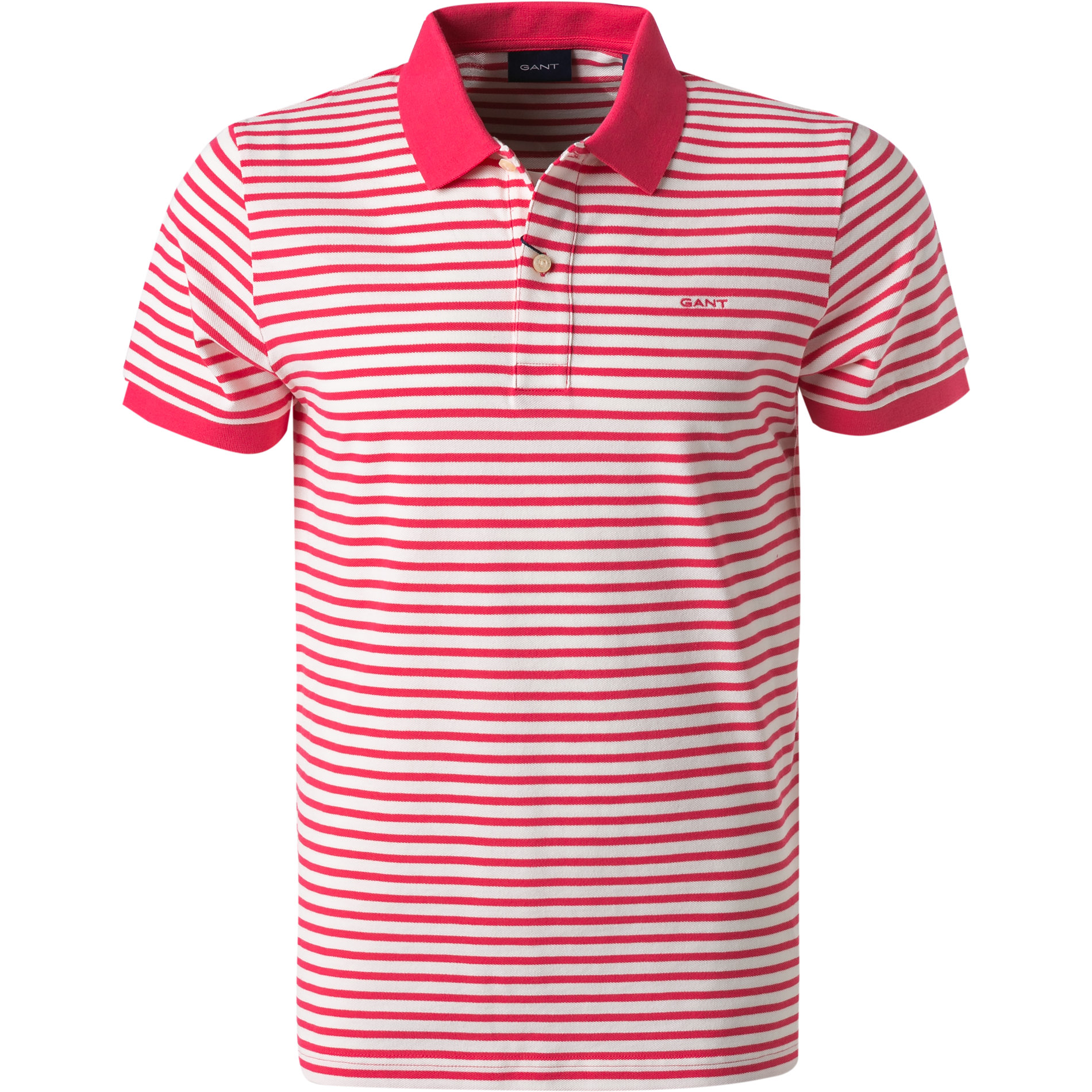 Gant Herren Polo-Shirt rosa gestreift
