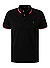 Polo-Shirt, Custom Slim Fit, Baumwoll-Piqué, schwarz - schwarz