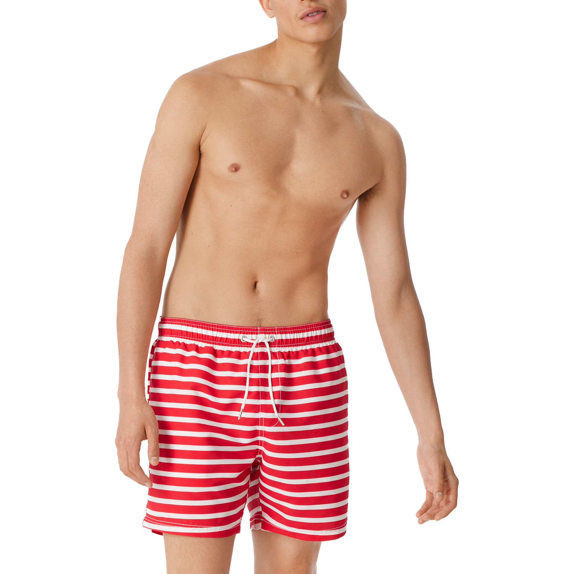 Schiesser Herren Badeshorts rot Mikrofaser gestreift