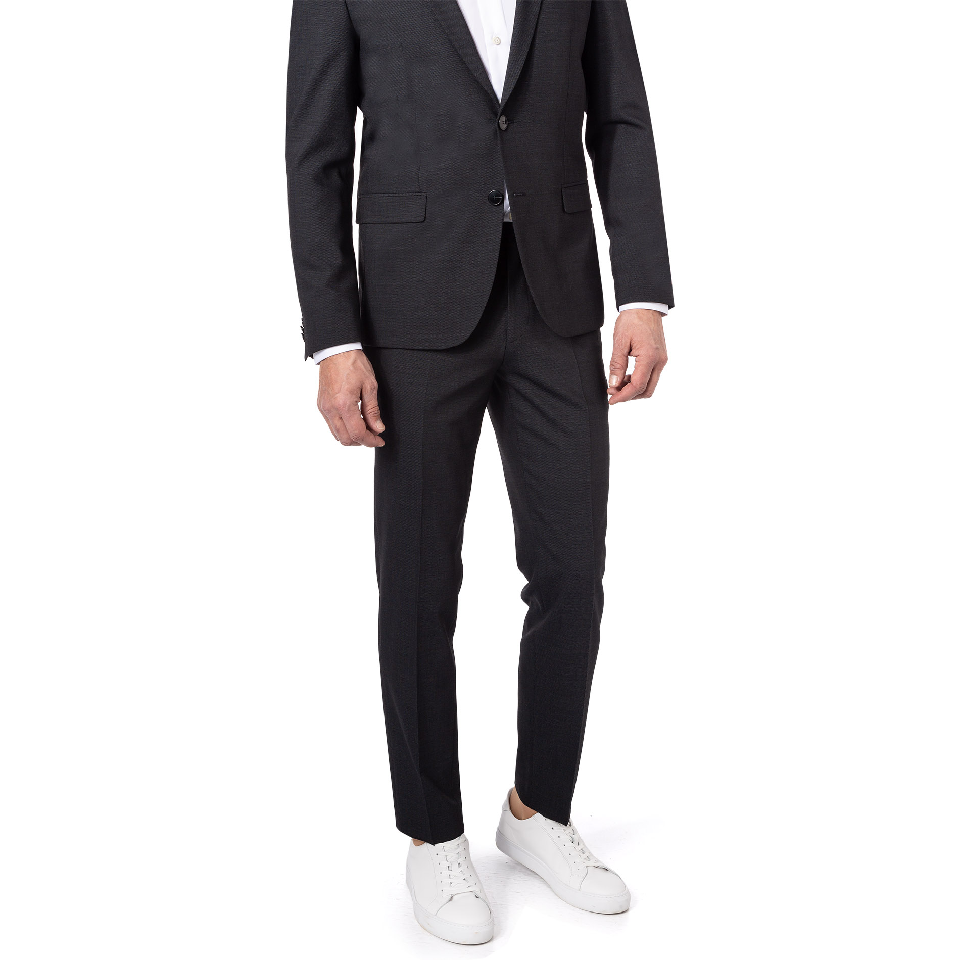 HUGO Herren Hose blau Schurwoll-Stretch
