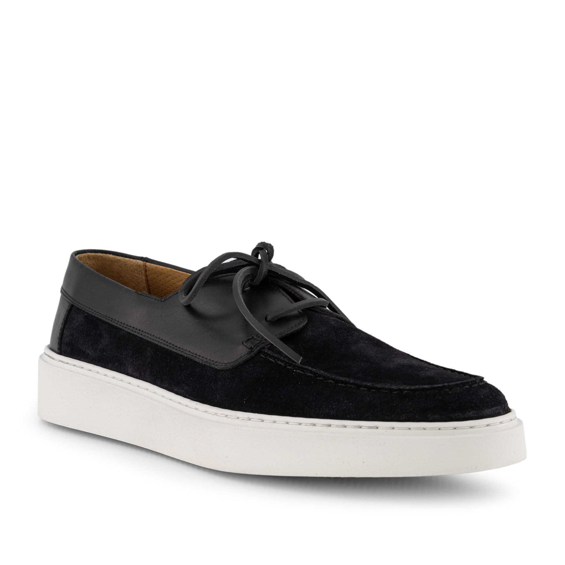 rosso e nero Herren Sneaker schwarz Glattleder