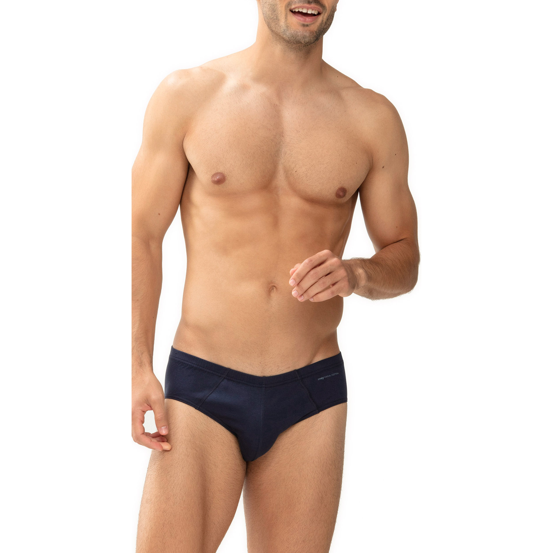 Mey Herren Mini-Slip blau Baumwolle & Mix unifarben