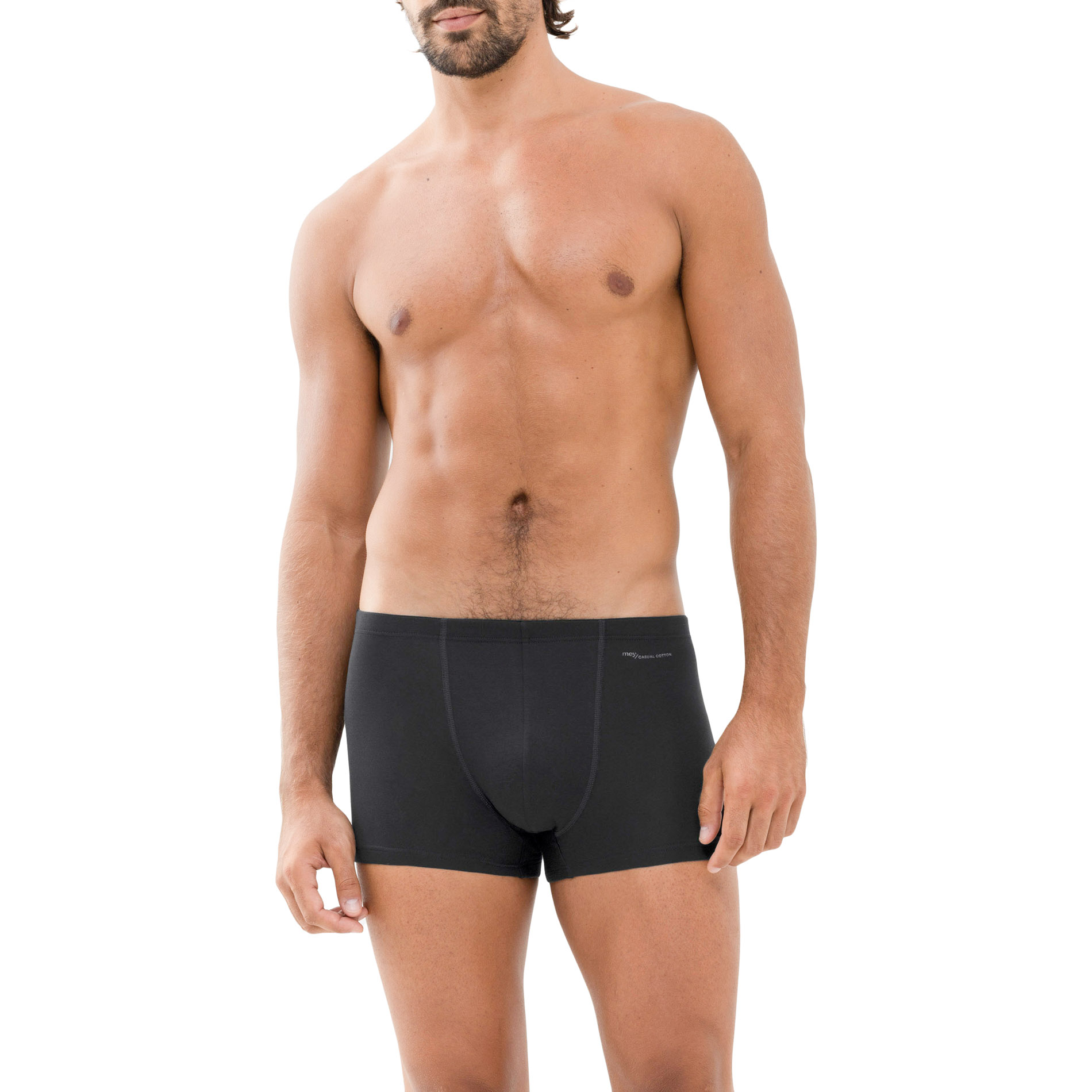 Mey Herren Shorty Schwarz Baumwolle & Mix Unifarben