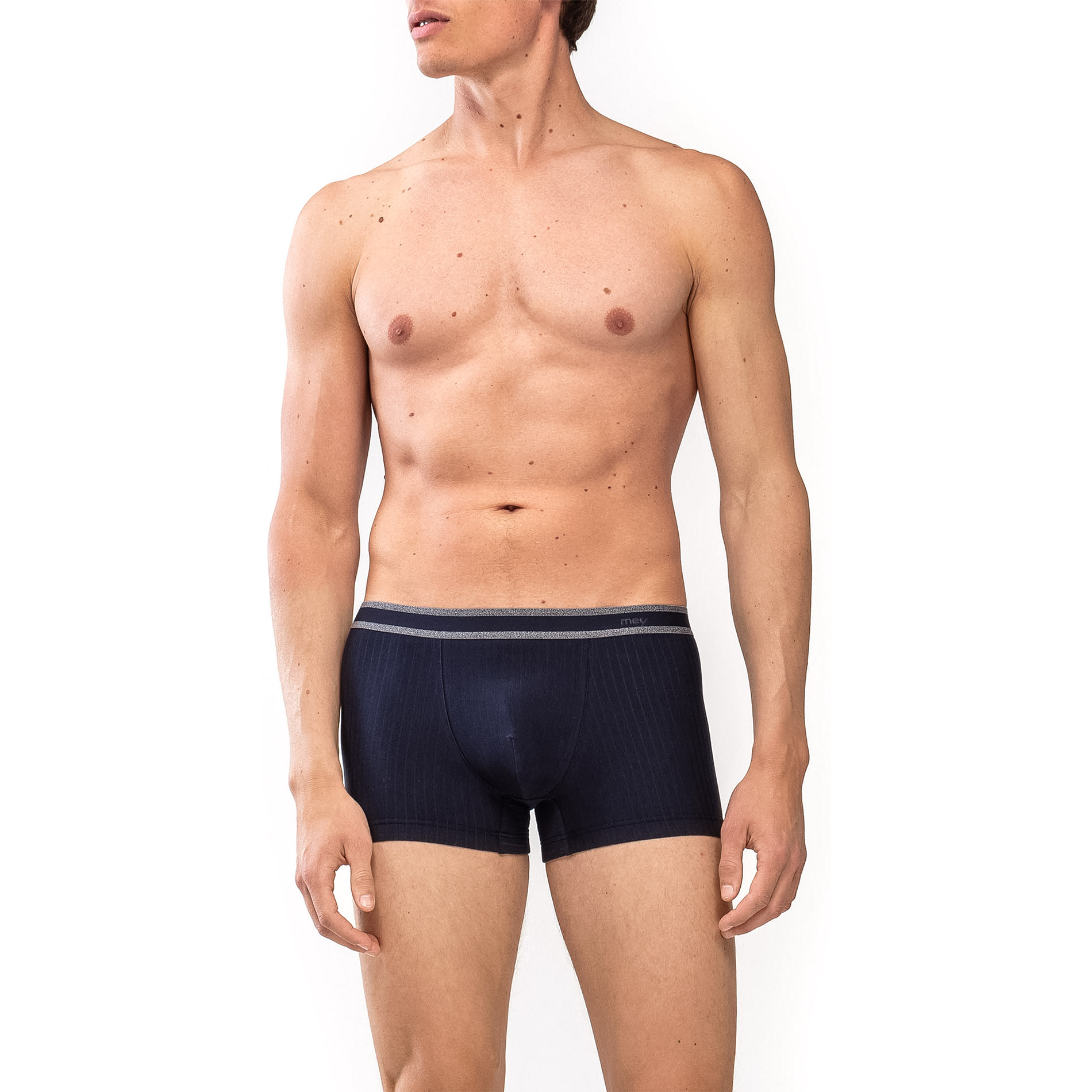 Mey Herren Shorty Blau Baumwolle & Mix Unifarben