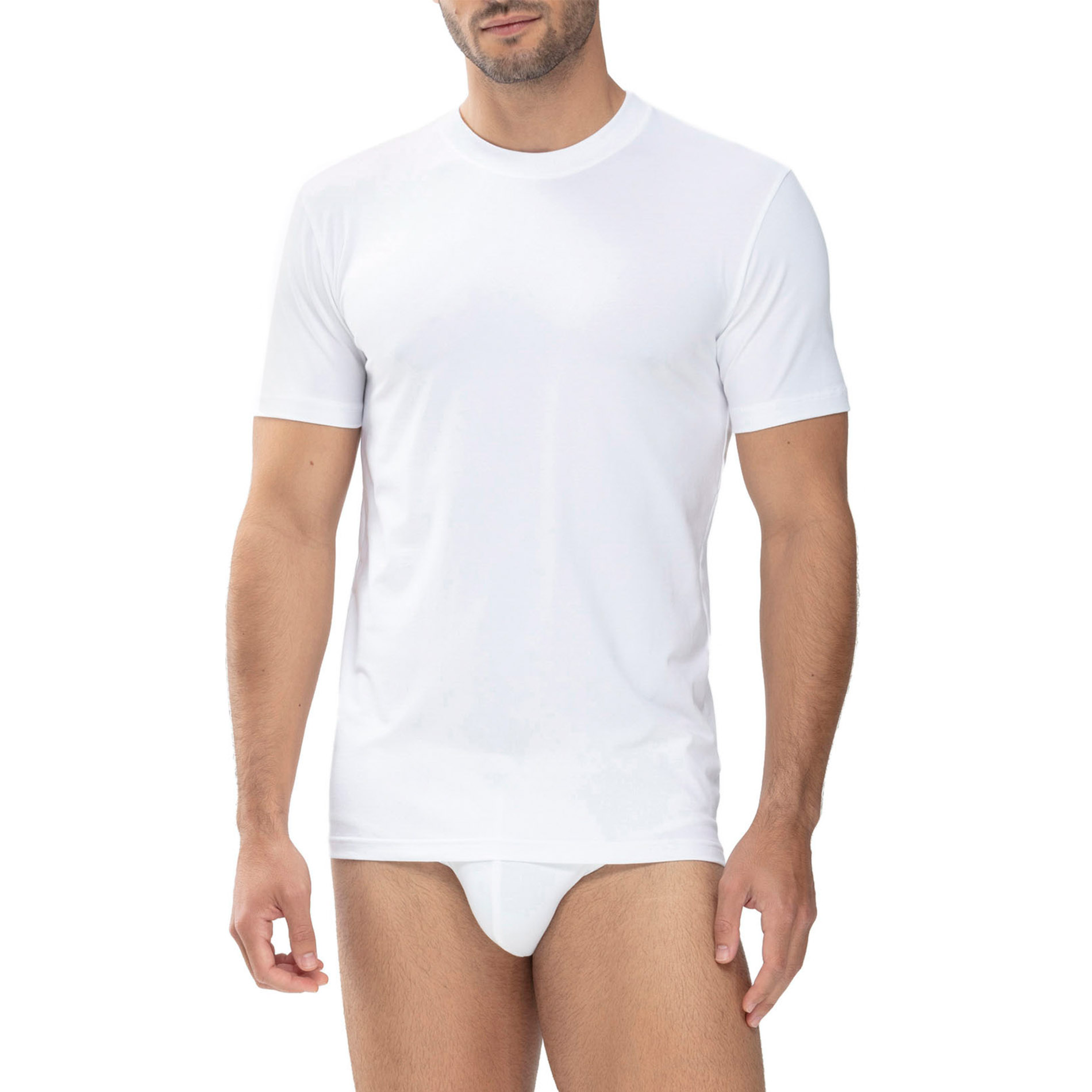 Mey Herren Olympia-Shirt weiß Baumwolle & Mix unifarben