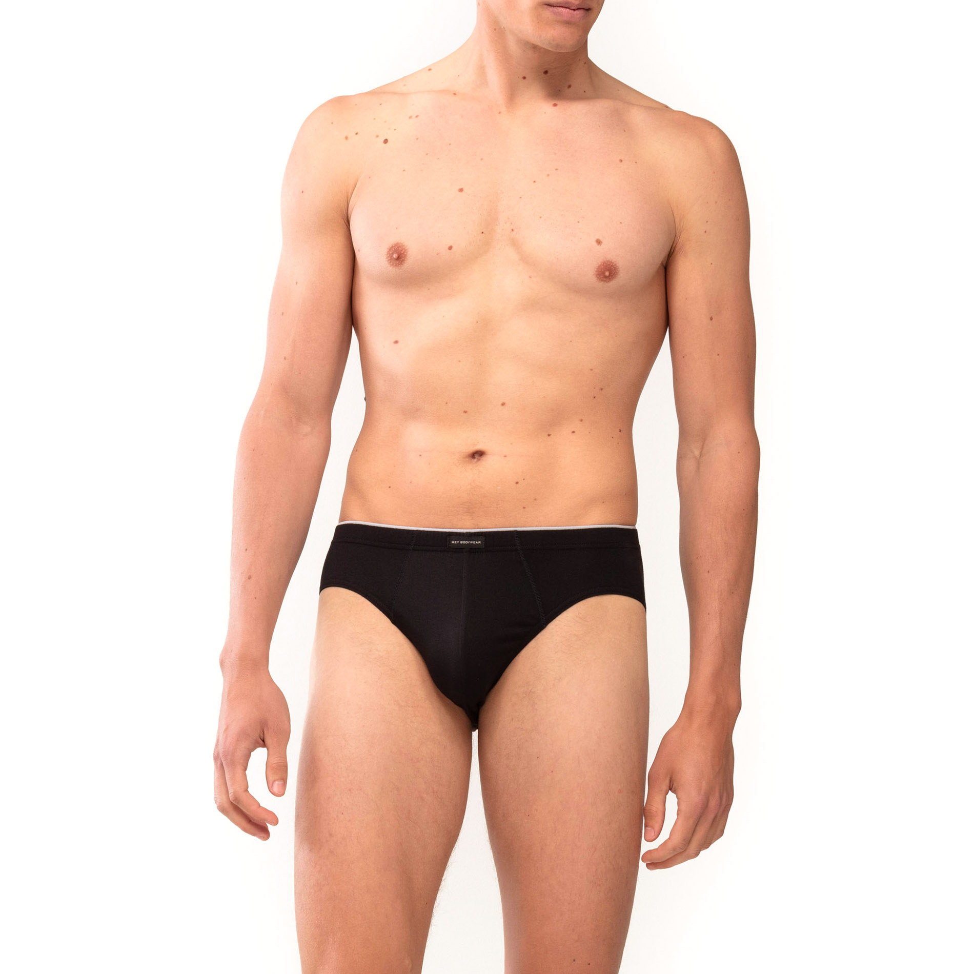 Mey Herren Slip Schwarz Baumwolle & Mix Unifarben
