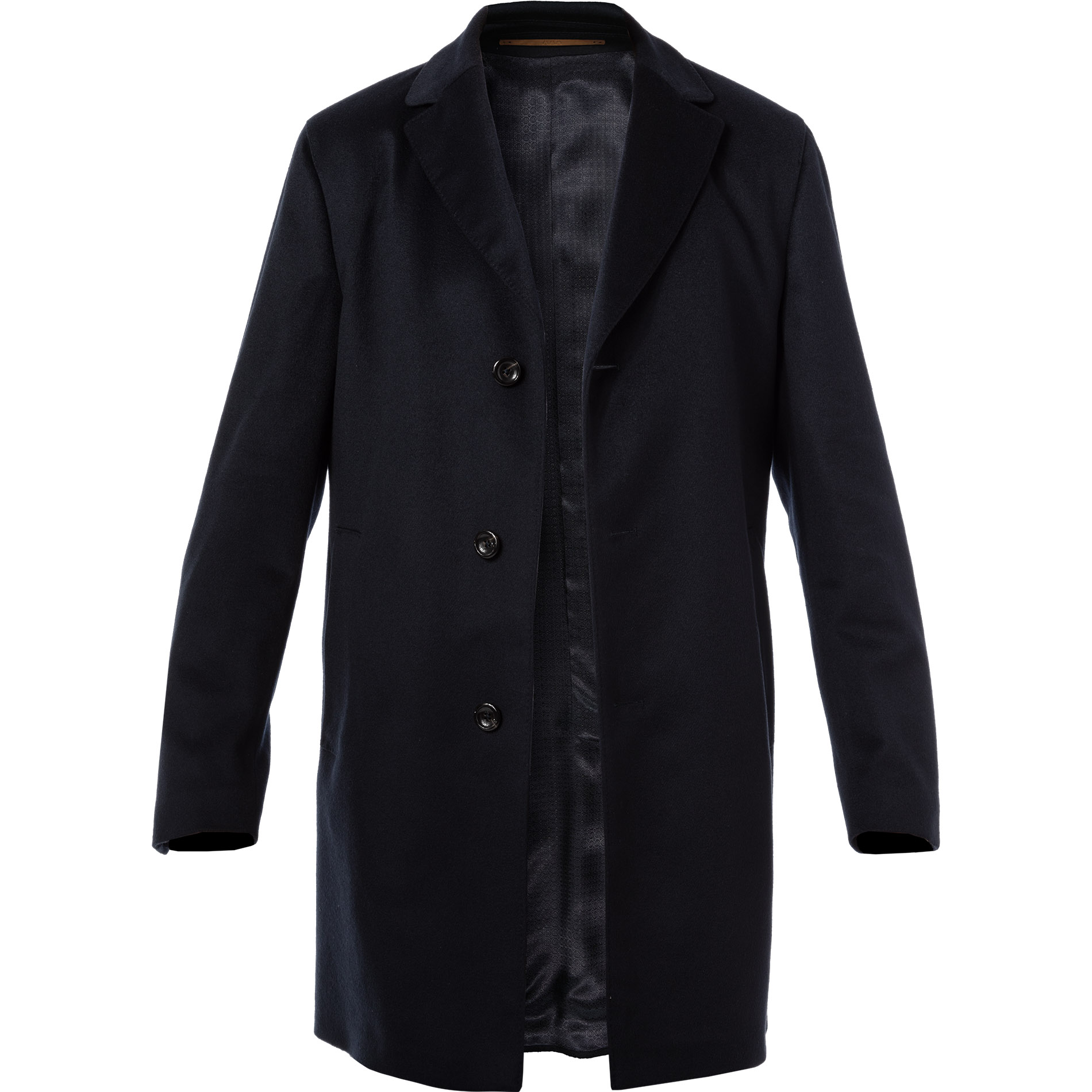 DRESSLER Herren Mantel blau Kaschmir unifarben