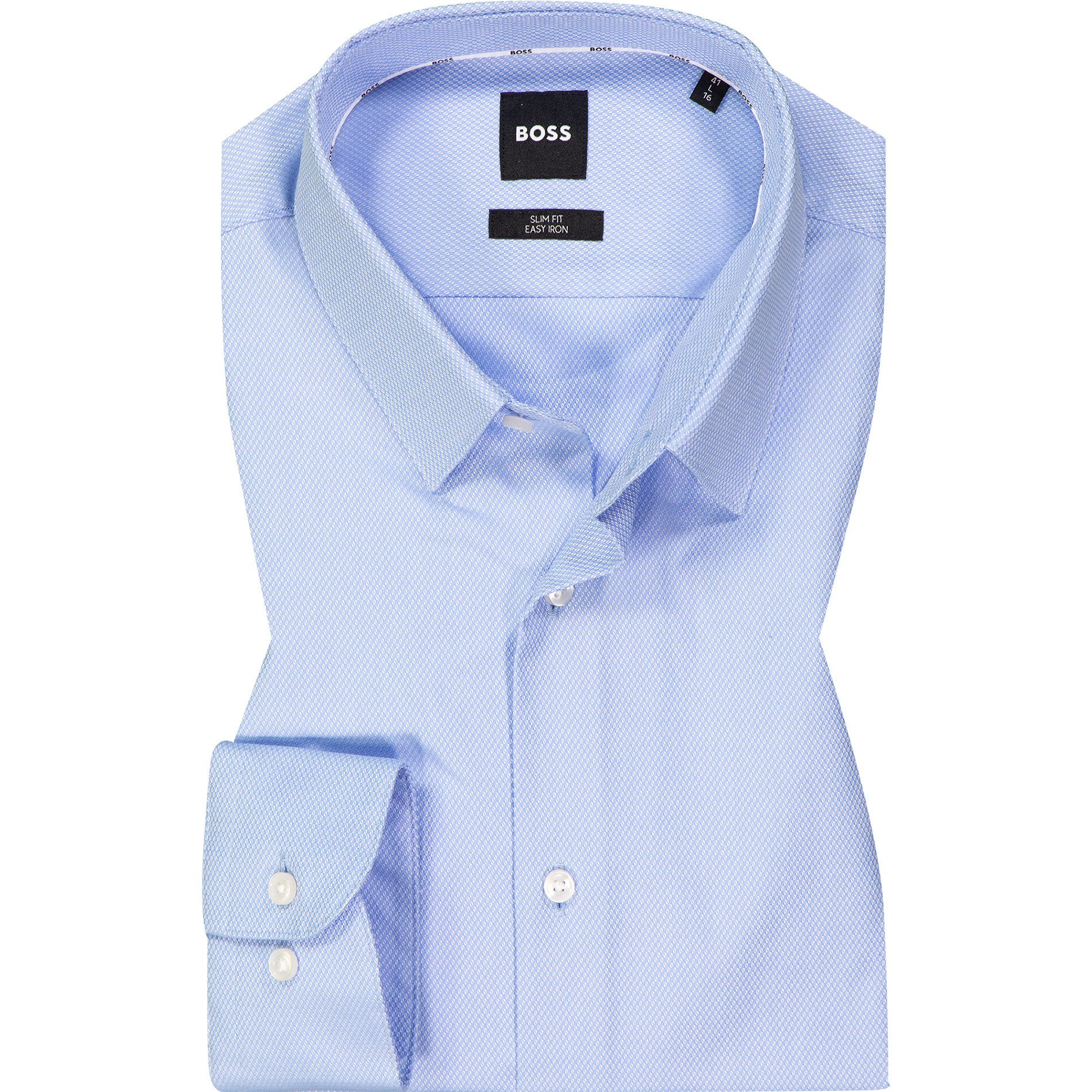 BOSS Black Herren Hemd blau Baumwoll-Stretch Slim Fit