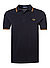 Polo-Shirt, Baumwoll-Piqué, blau - navy-karamell