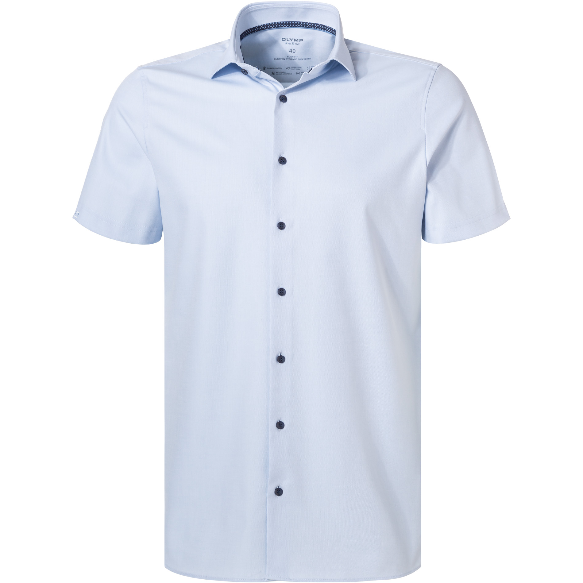 OLYMP Herren Kurzarmhemd blau Kent