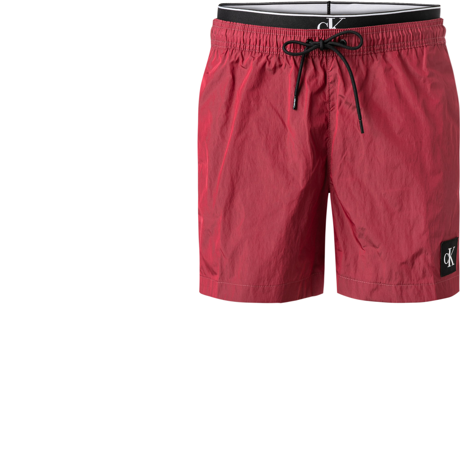 Calvin Klein Herren Badeshorts rot Mikrofaser unifarben