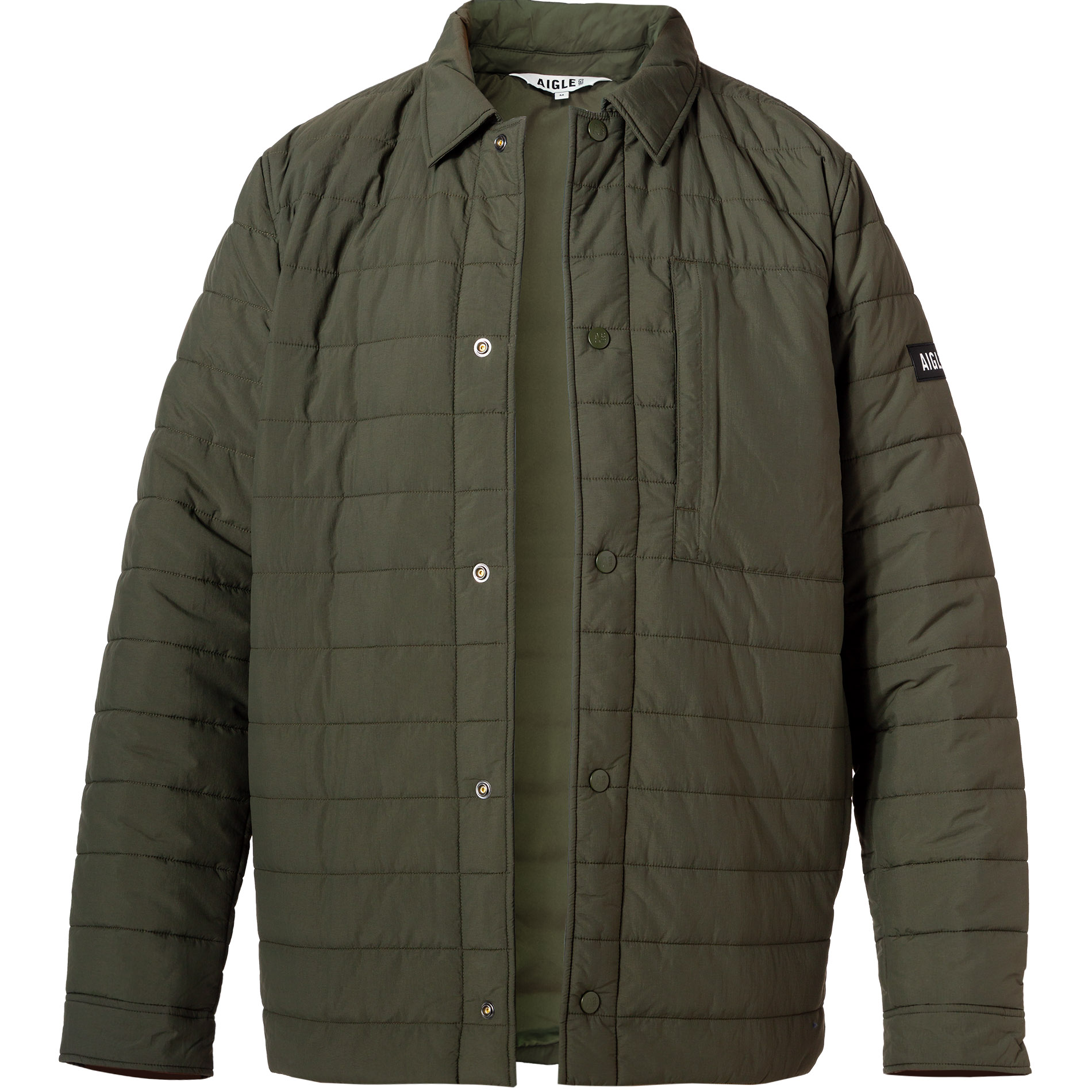 Aigle Herren Steppjacke grün Mikrofaser unifarben