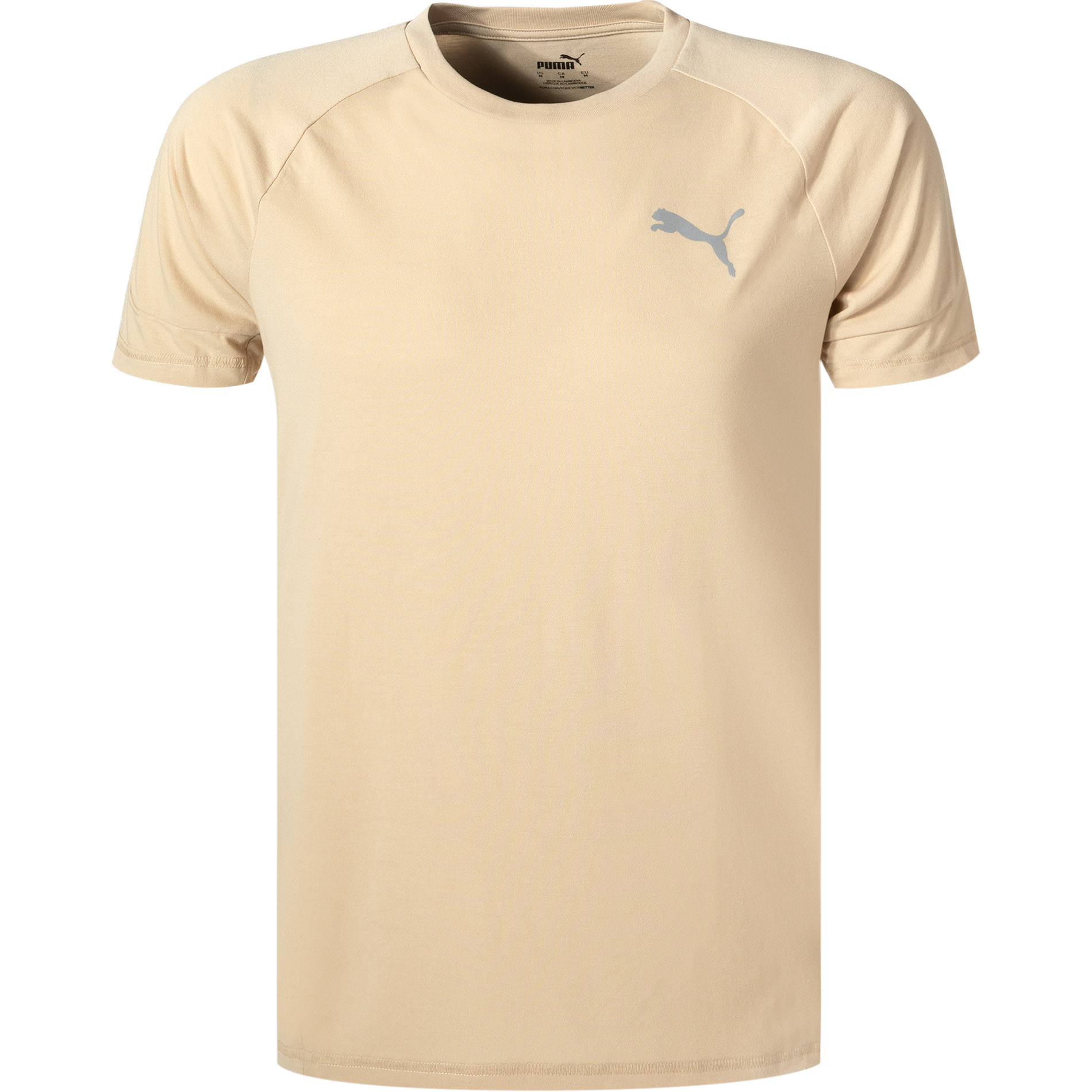 PUMA Herren T-Shirt beige Mikrofaser/Funktion unifarben Slim Fit
