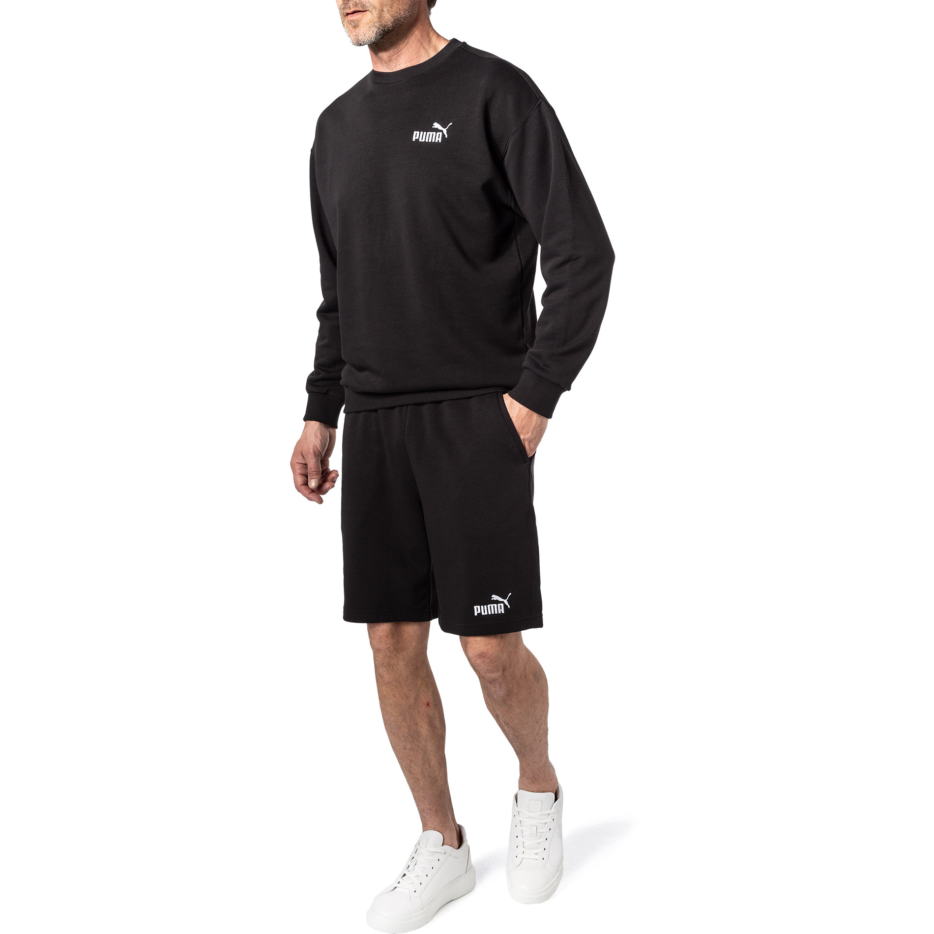 PUMA Herren Trainingsanzug schwarz Baumwolle & Mix unifarben
