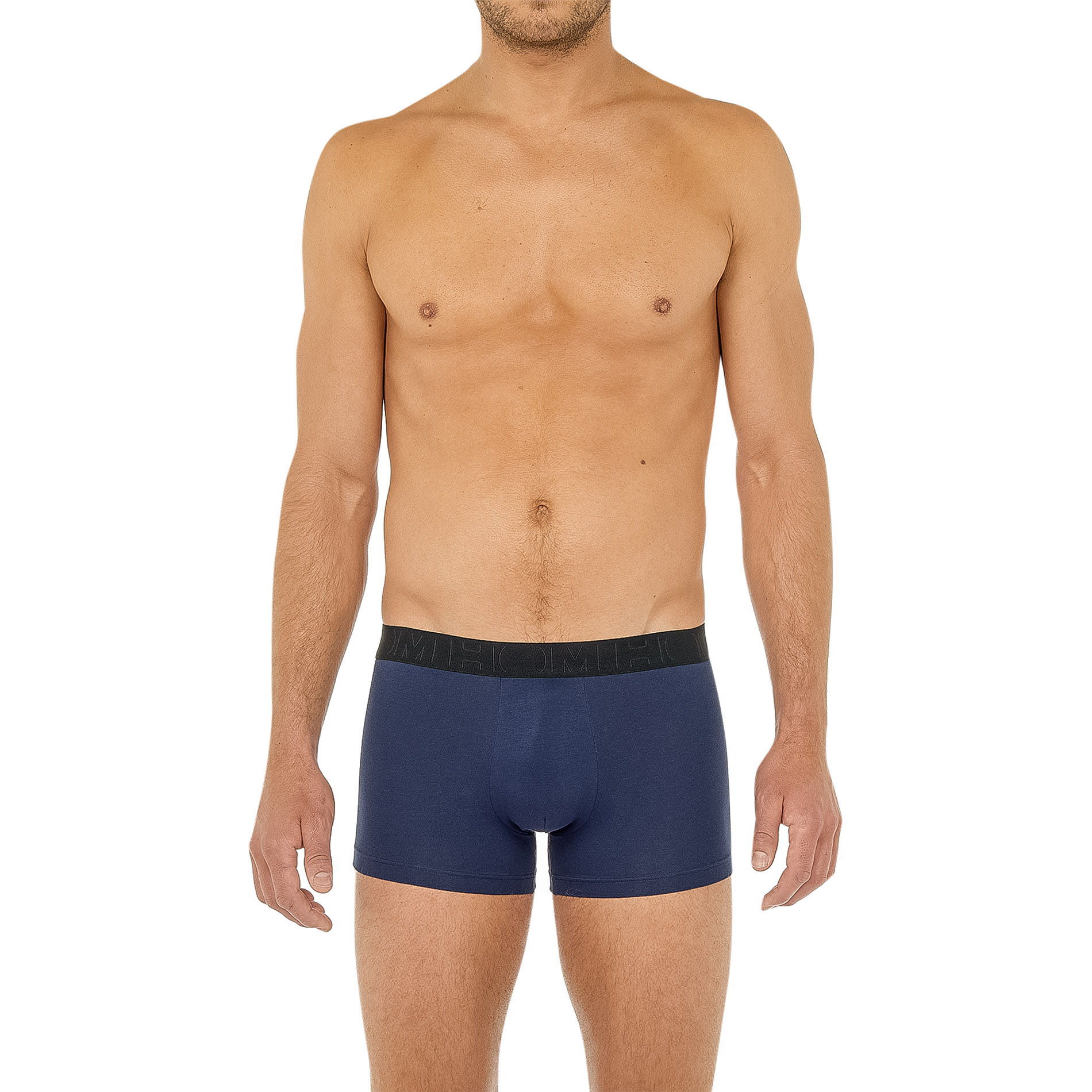 HOM Herren Trunks blau Baumwolle unifarben