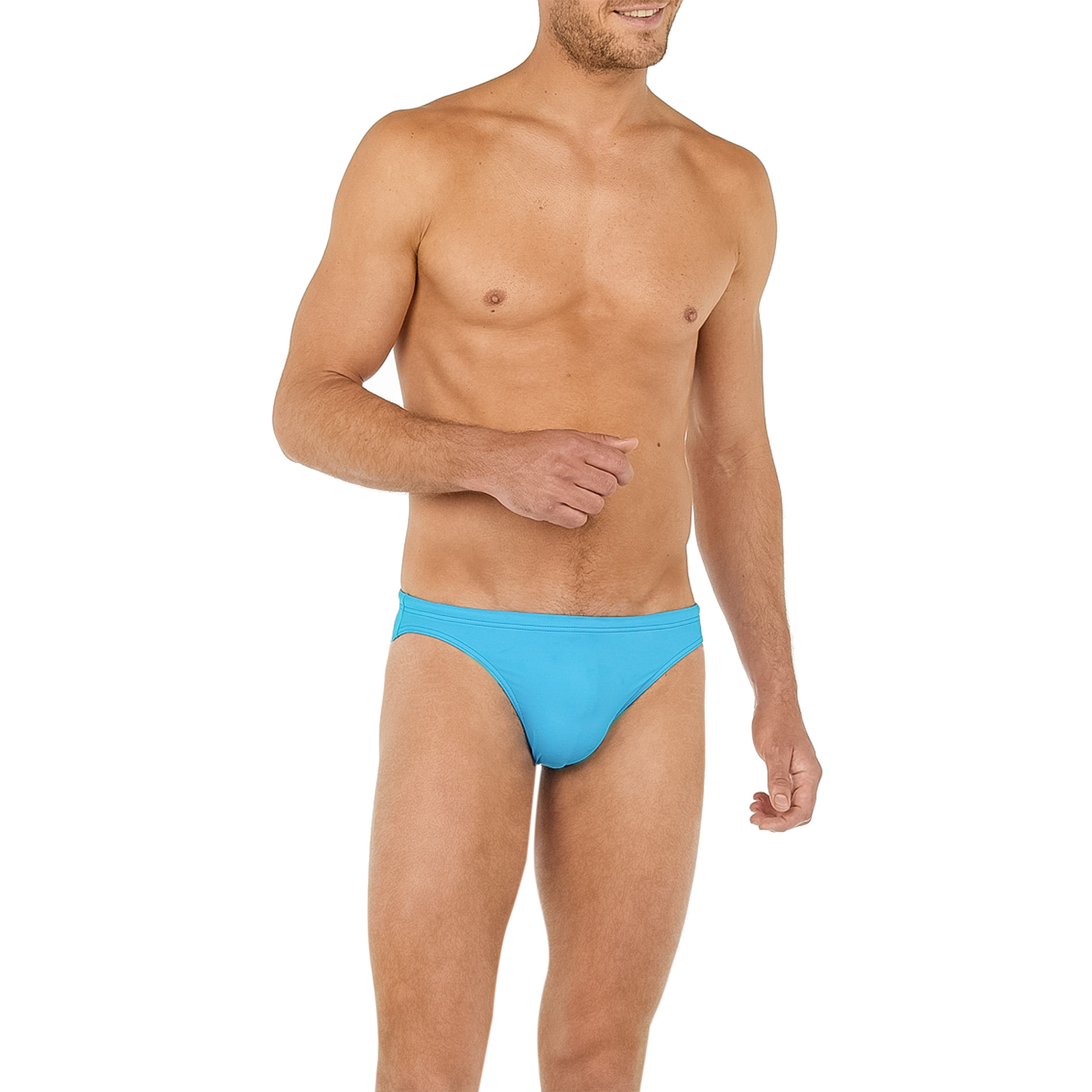 HOM Herren Badeslip blau Elasthane unifarben