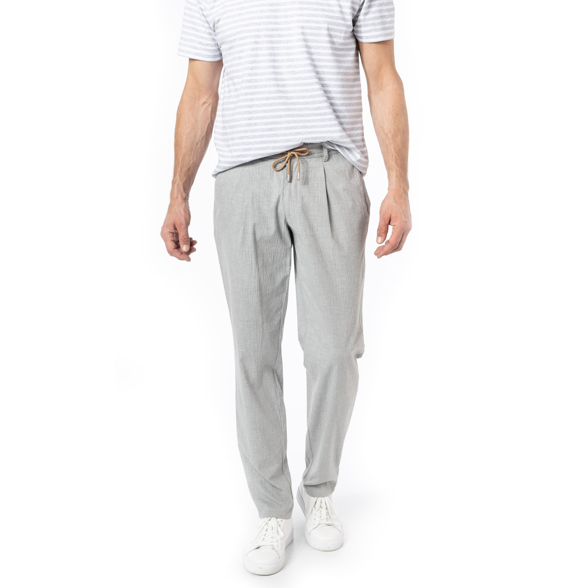 HILTL Herren Hose grau Baumwolle Slim Fit