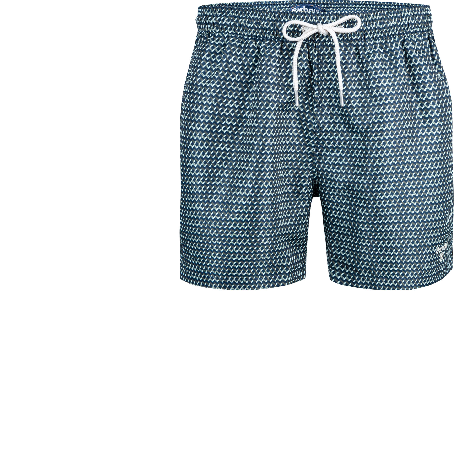 Barbour Herren Badeshorts blau Mikrofaser Gemustert