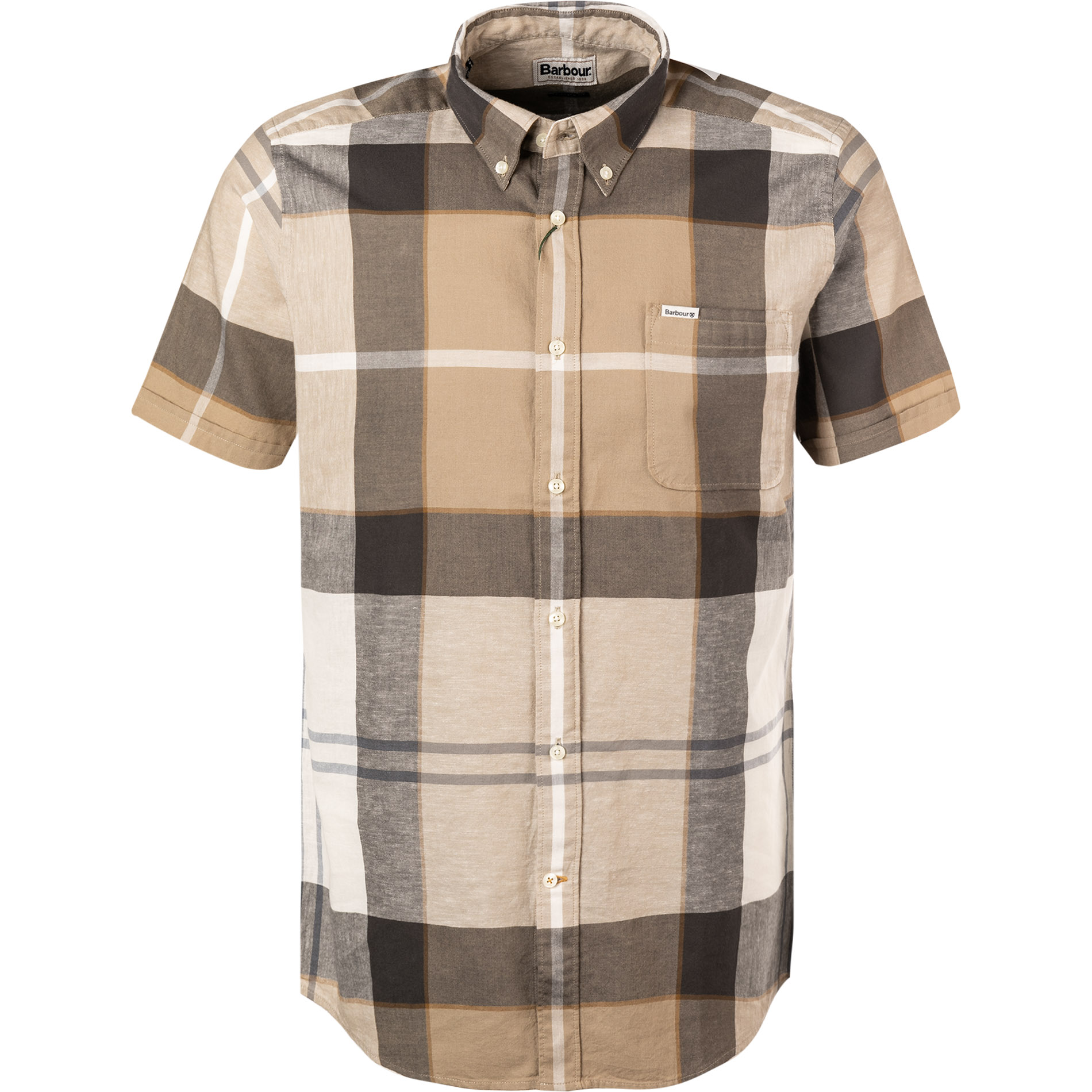 Barbour Herren Kurzarmhemd beige kariert