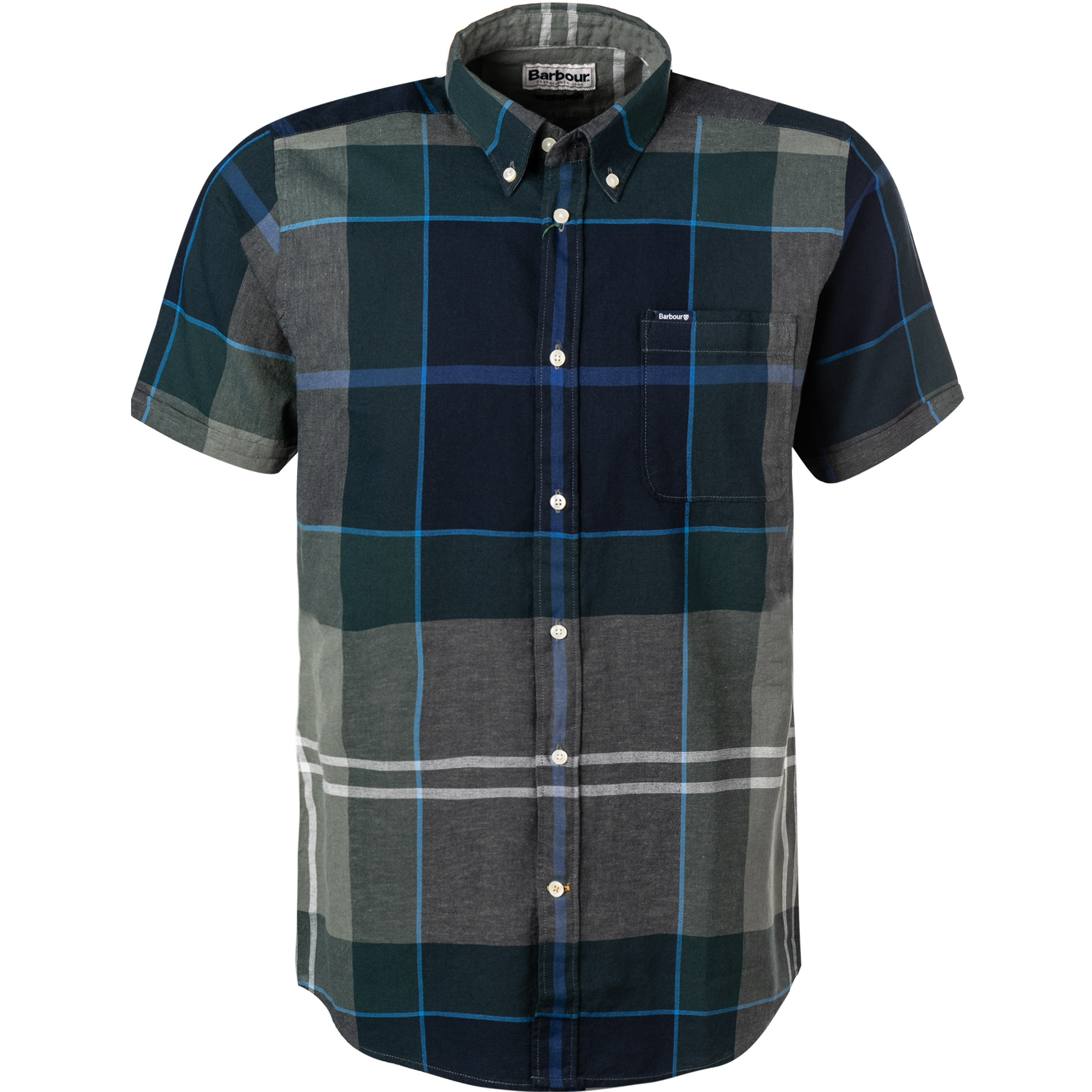 Barbour Herren Kurzarmhemd blau kariert