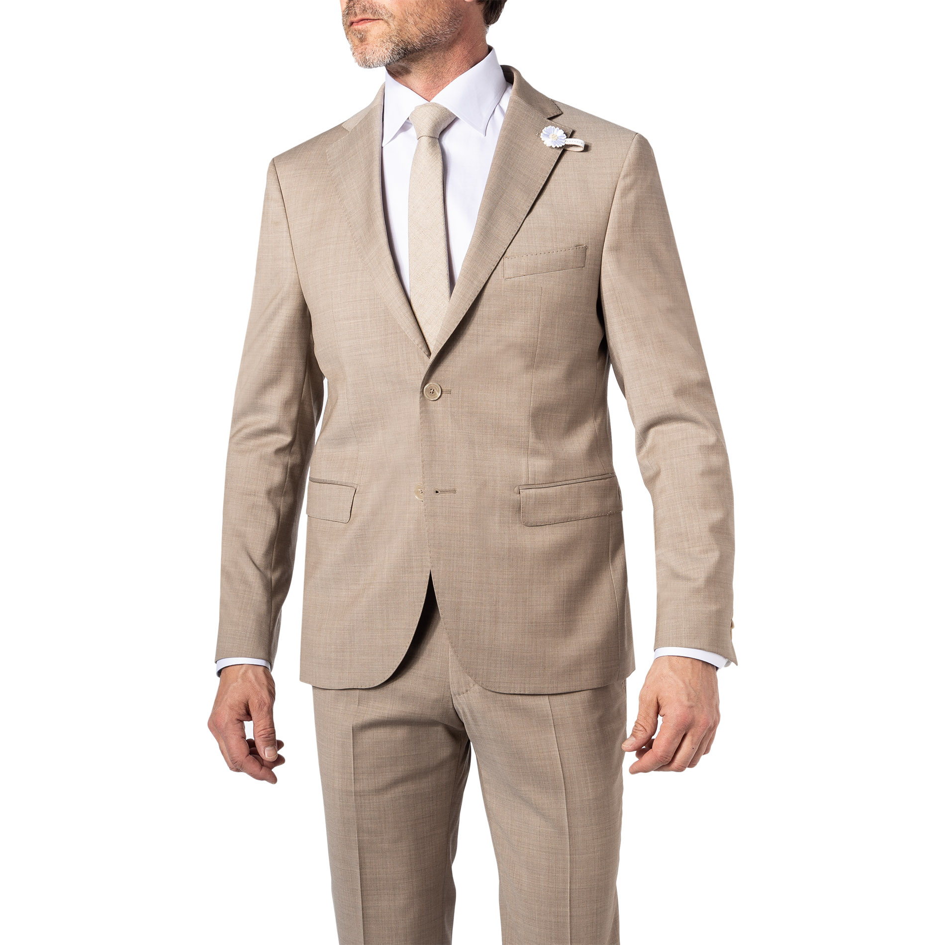 BALDESSARINI Herren Sakko beige meliert Slim Fit