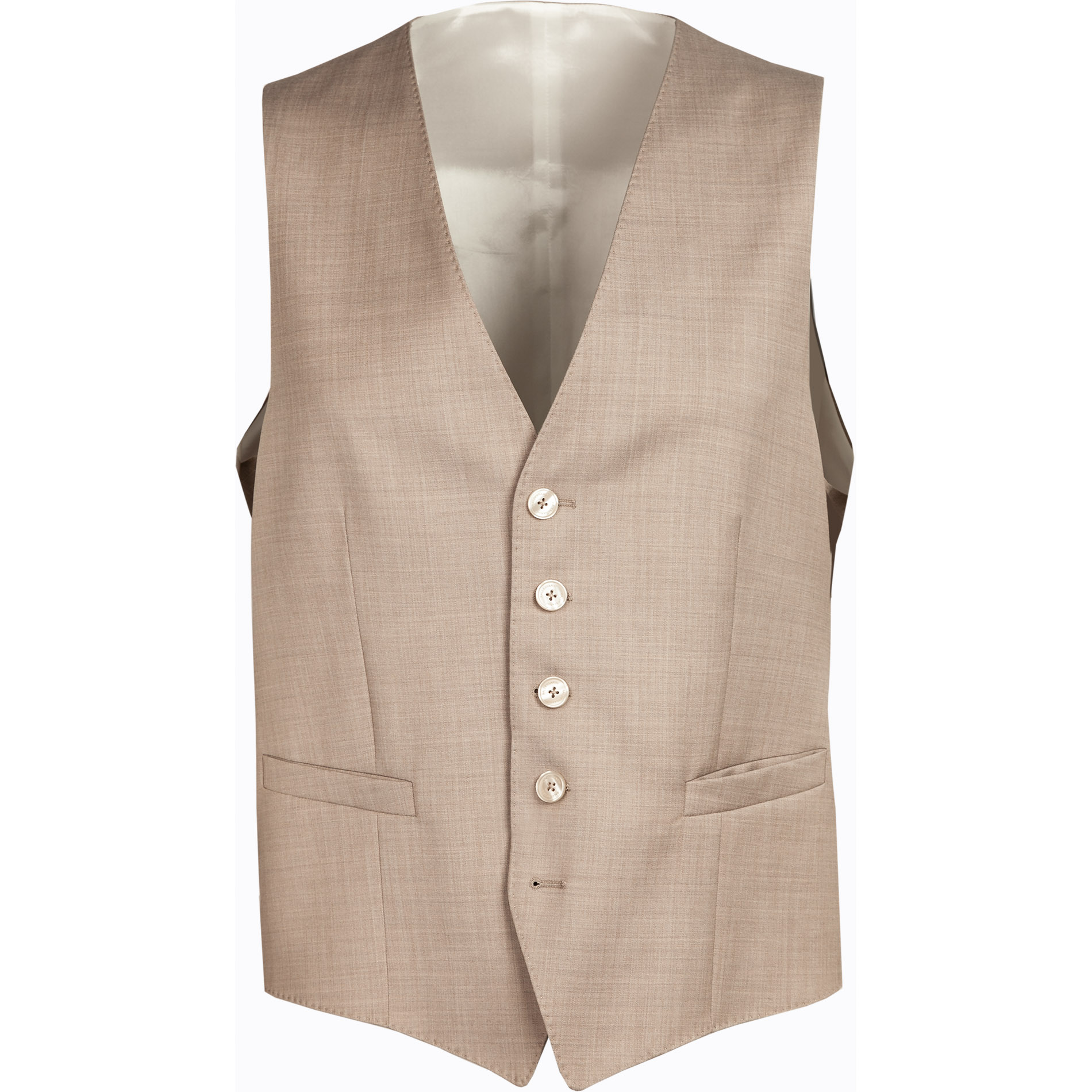 BALDESSARINI Herren Weste beige meliert Slim Fit