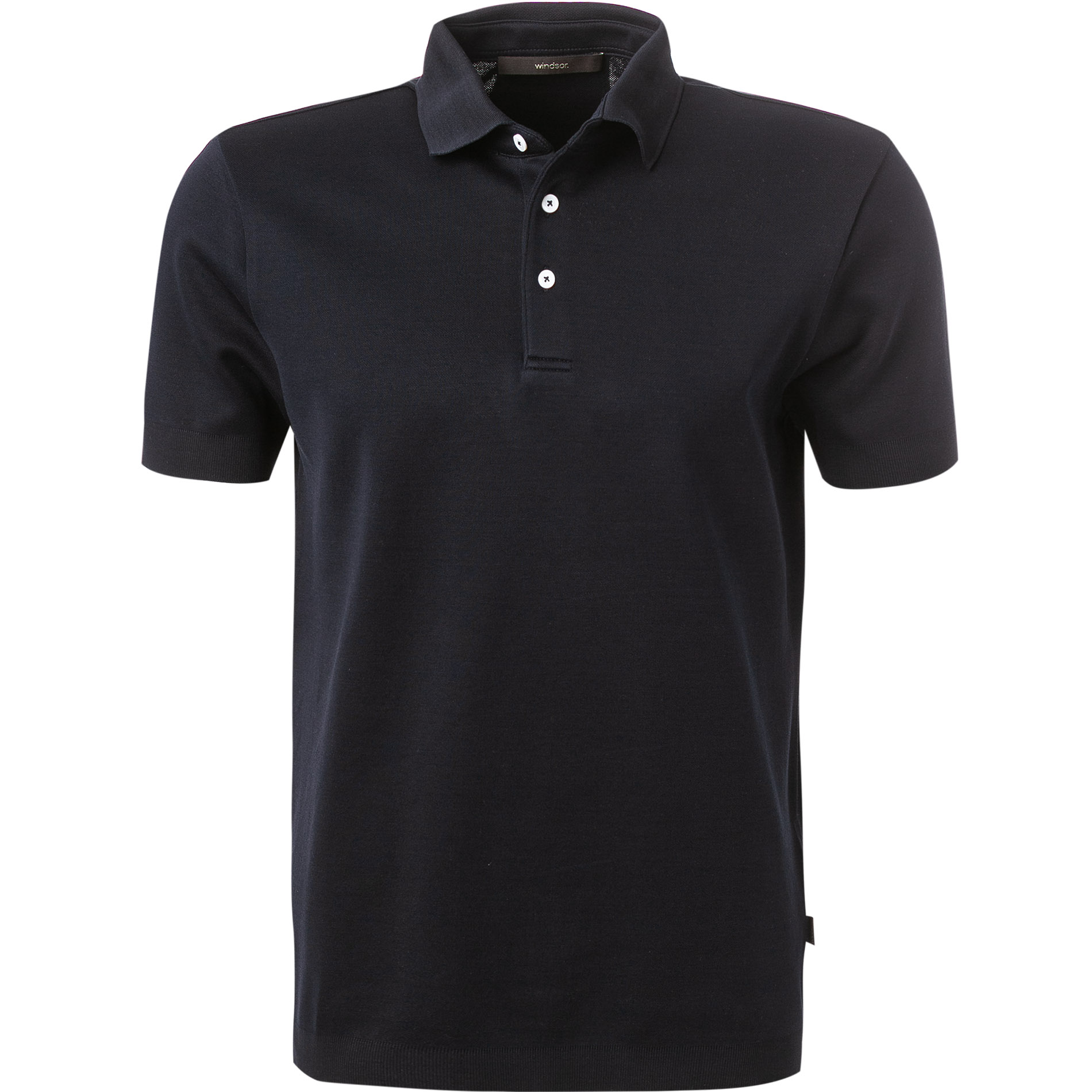 Windsor Herren Polo-Shirt blau Baumwoll-Jersey