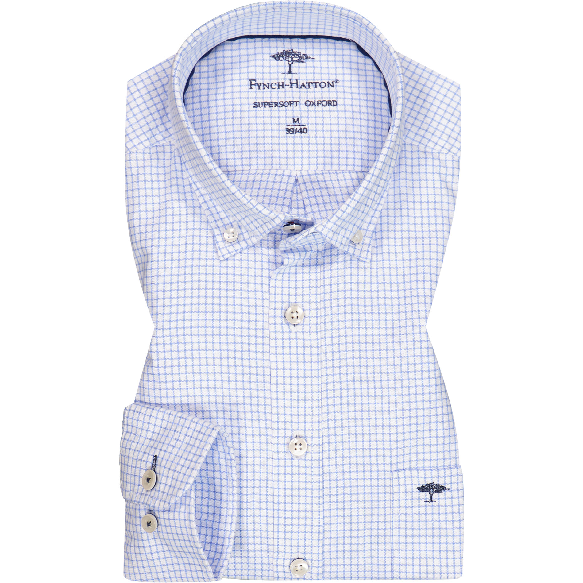 Fynch-Hatton Herren Hemd blau kariert