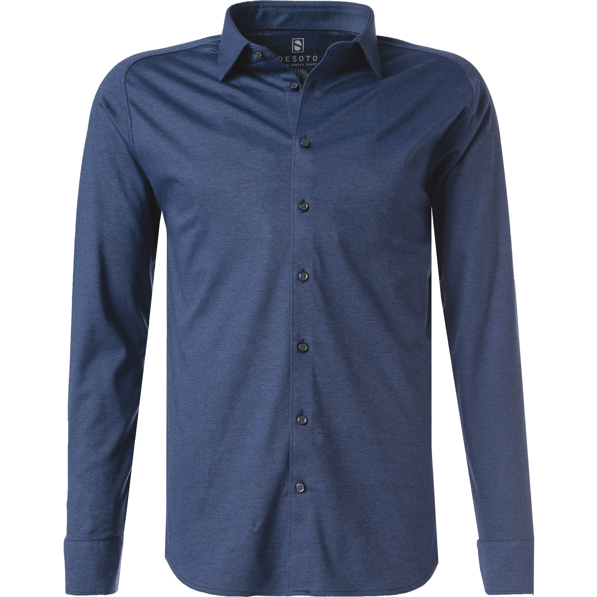 DESOTO Herren Hemd blau Kent meliert