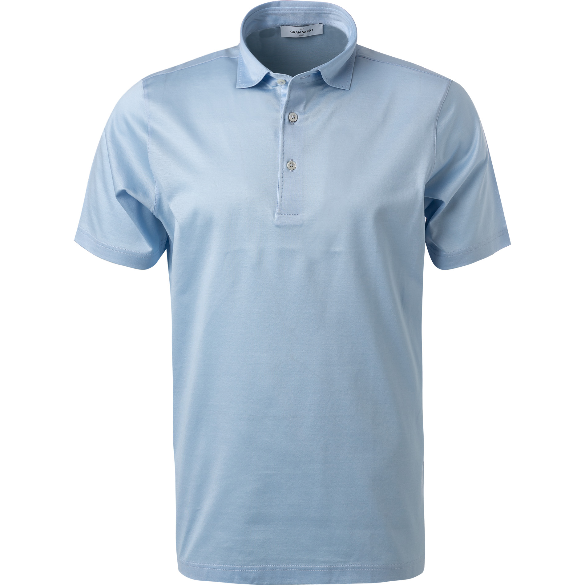 Gran Sasso Herren Polo-Shirt blau Baumwoll-Jersey