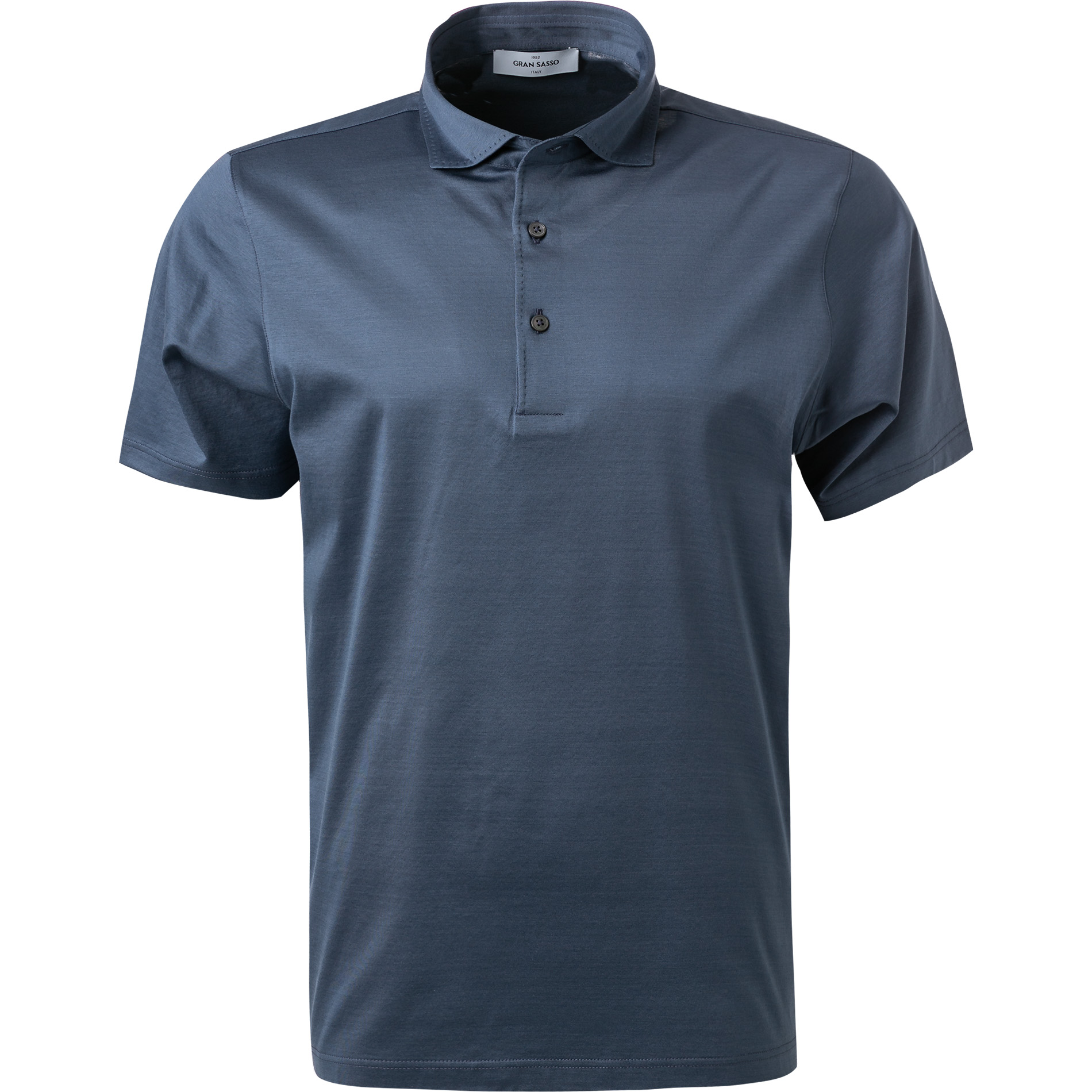 Gran Sasso Herren Polo-Shirt blau Baumwoll-Jersey