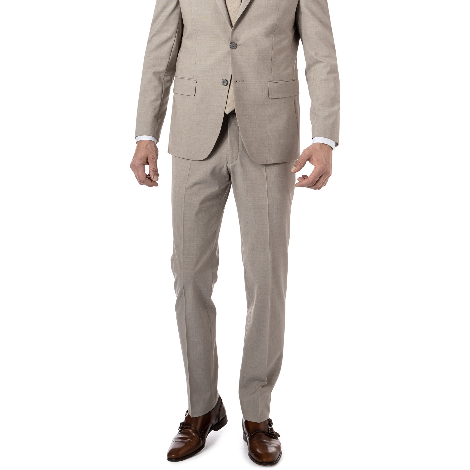 HECHTER PARIS Herren Hose beige meliert