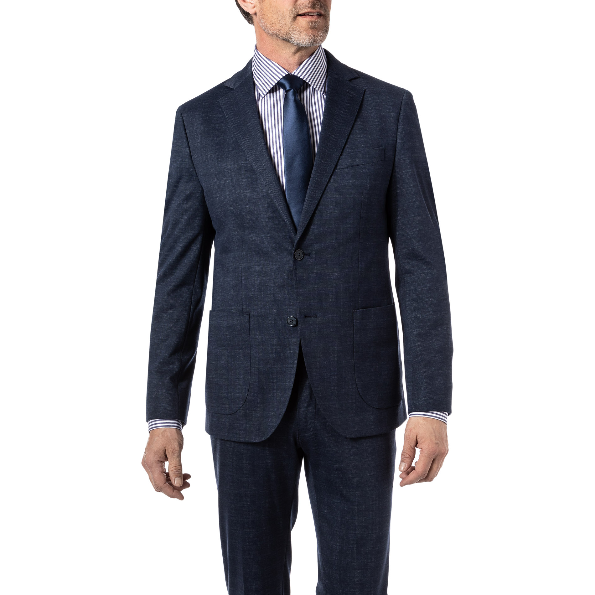 HECHTER PARIS Herren Sakko blau Jersey meliert