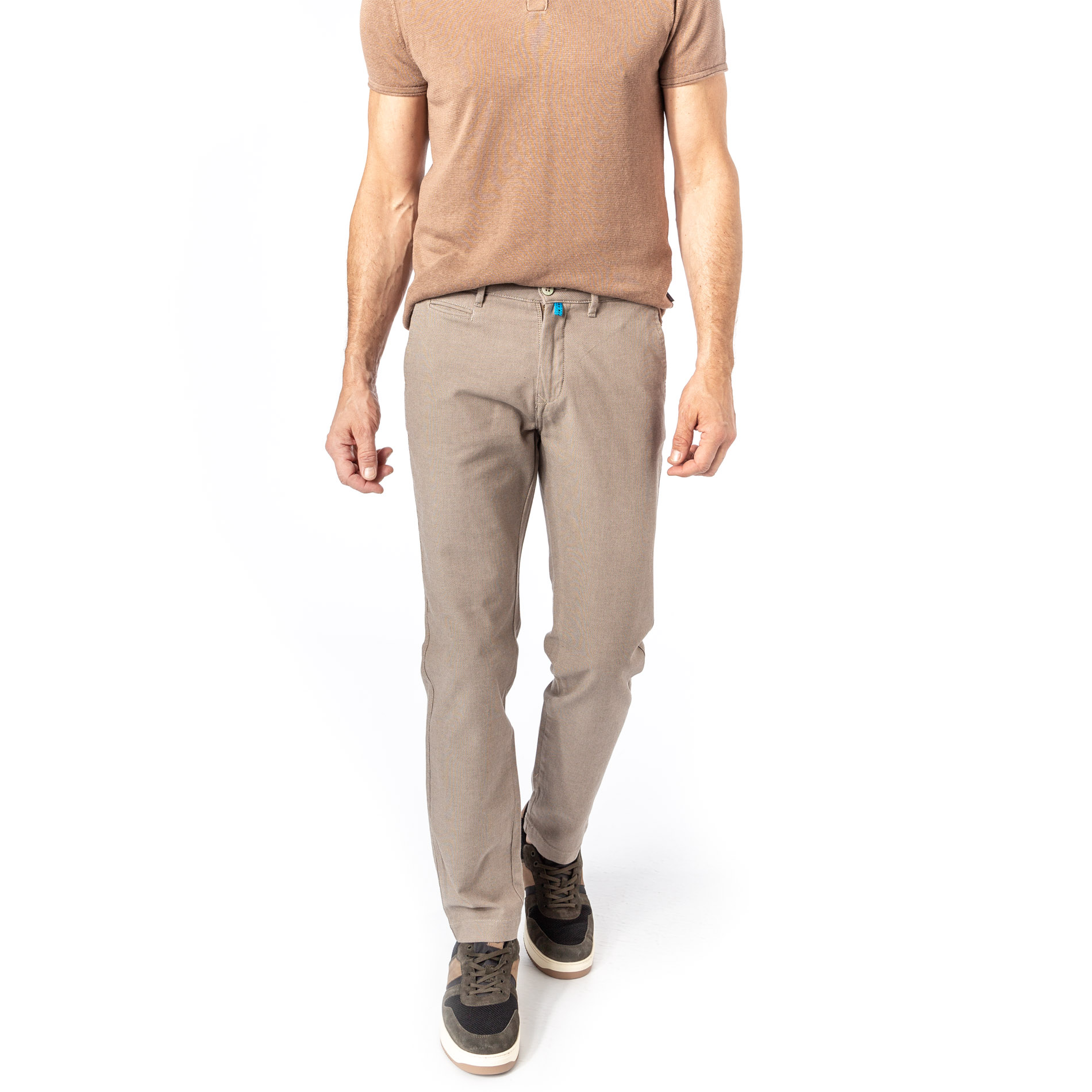 Pierre Cardin Herren Hose beige Baumwolle meliert