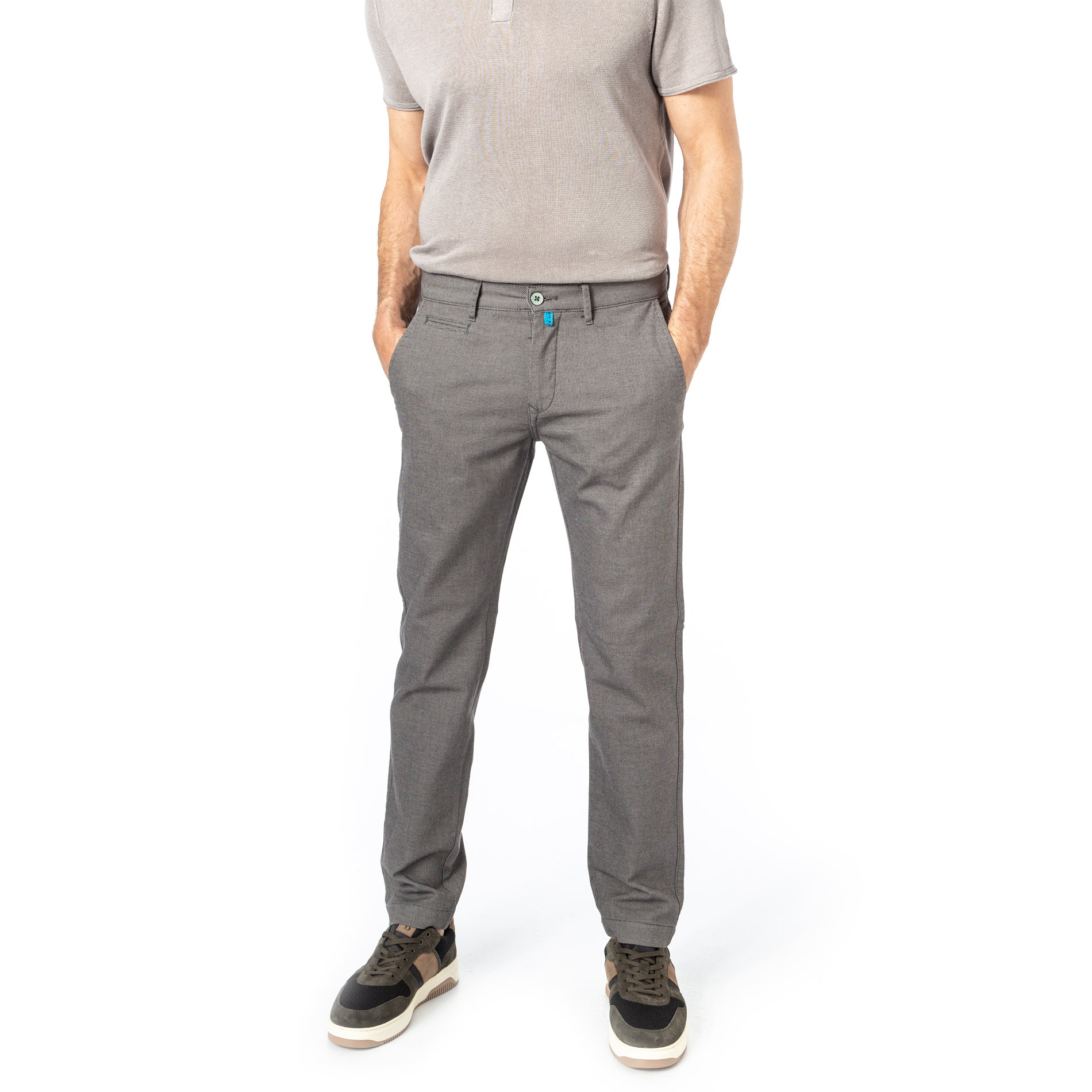 Pierre Cardin Herren Hose grau Baumwolle meliert