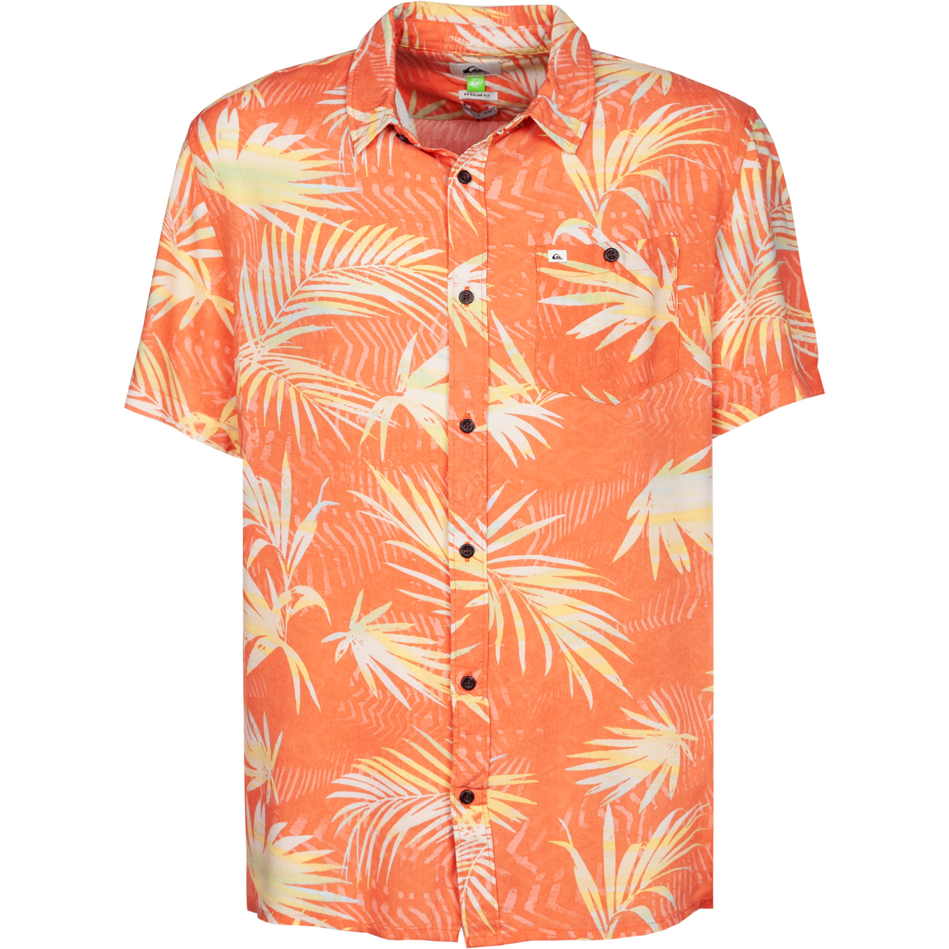 Quiksilver Herren Kurzarmhemd orange geblümt