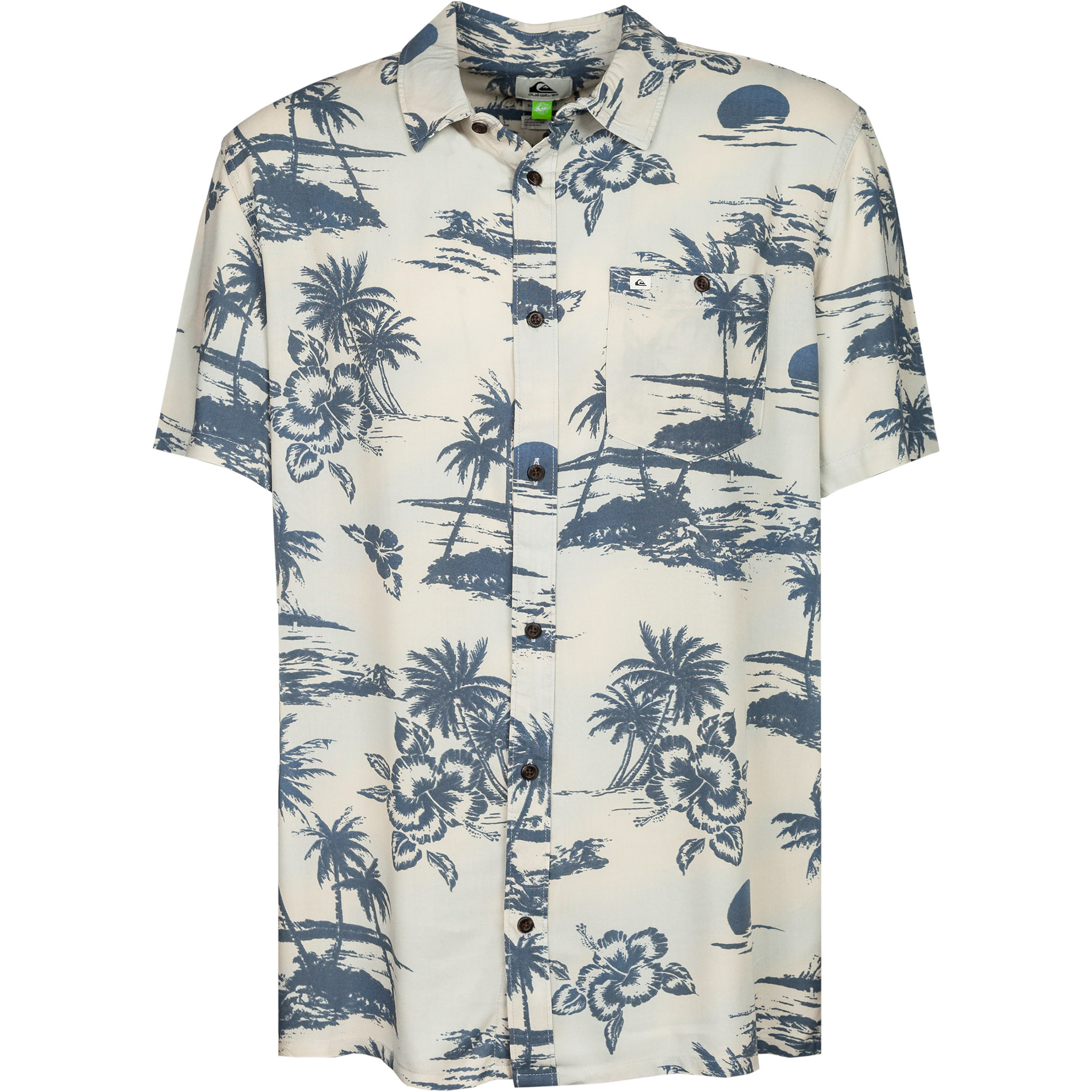 Quiksilver Herren Kurzarmhemd beige geblümt