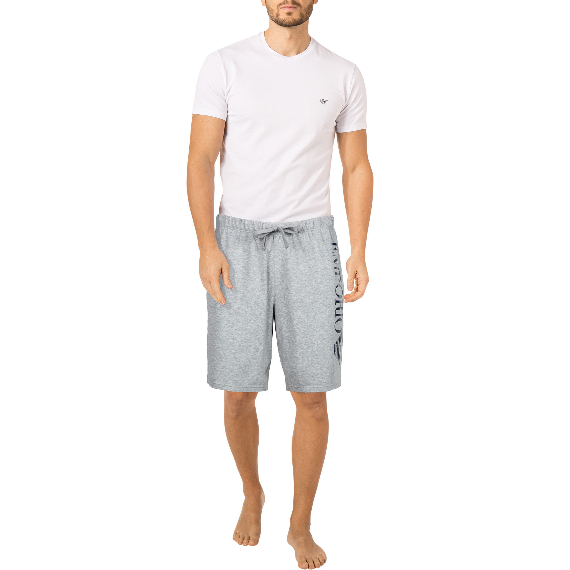 EMPORIO ARMANI Herren Bermudas grau Jersey-Baumwolle meliert