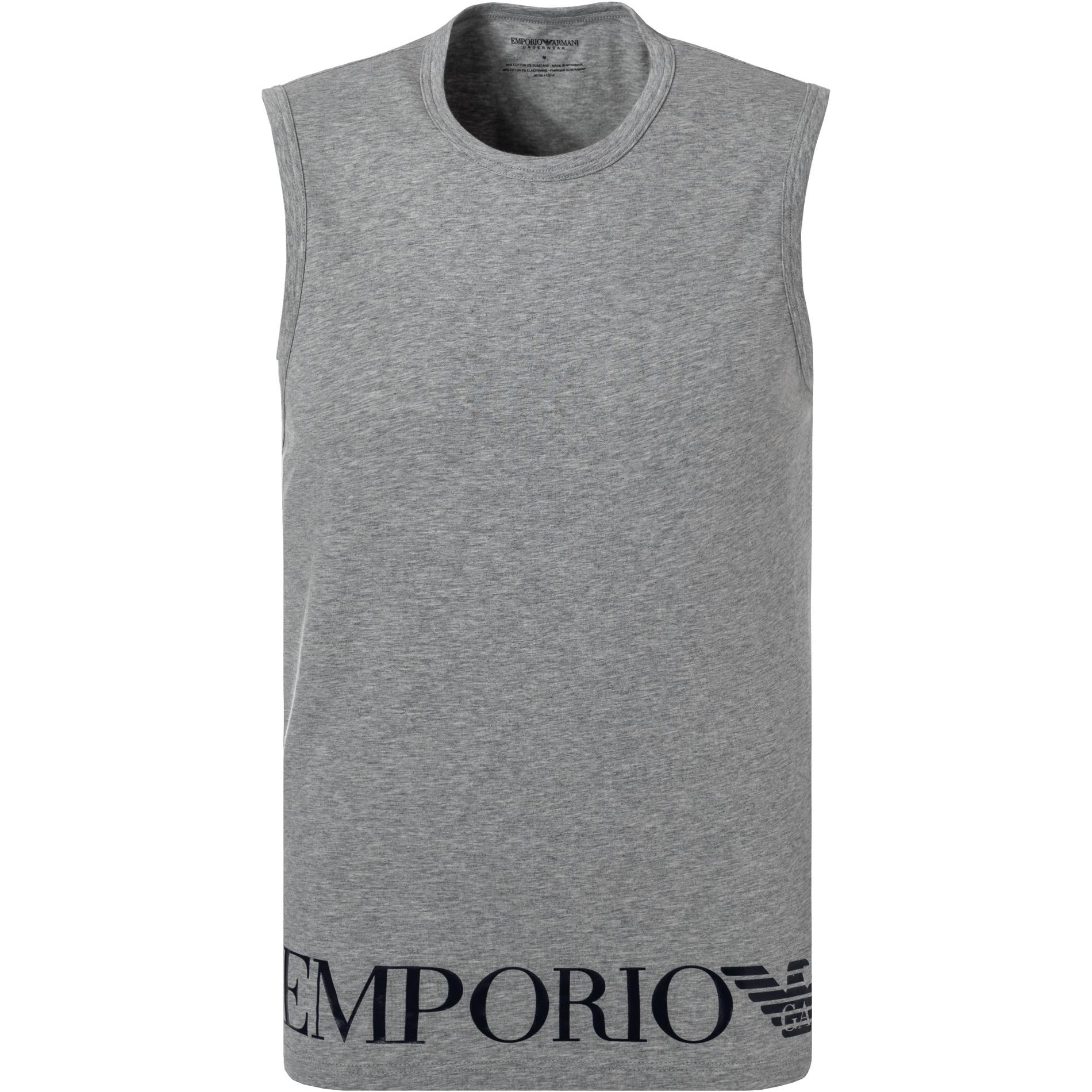 EMPORIO ARMANI Herren Tank Top grau Baumwolle meliert