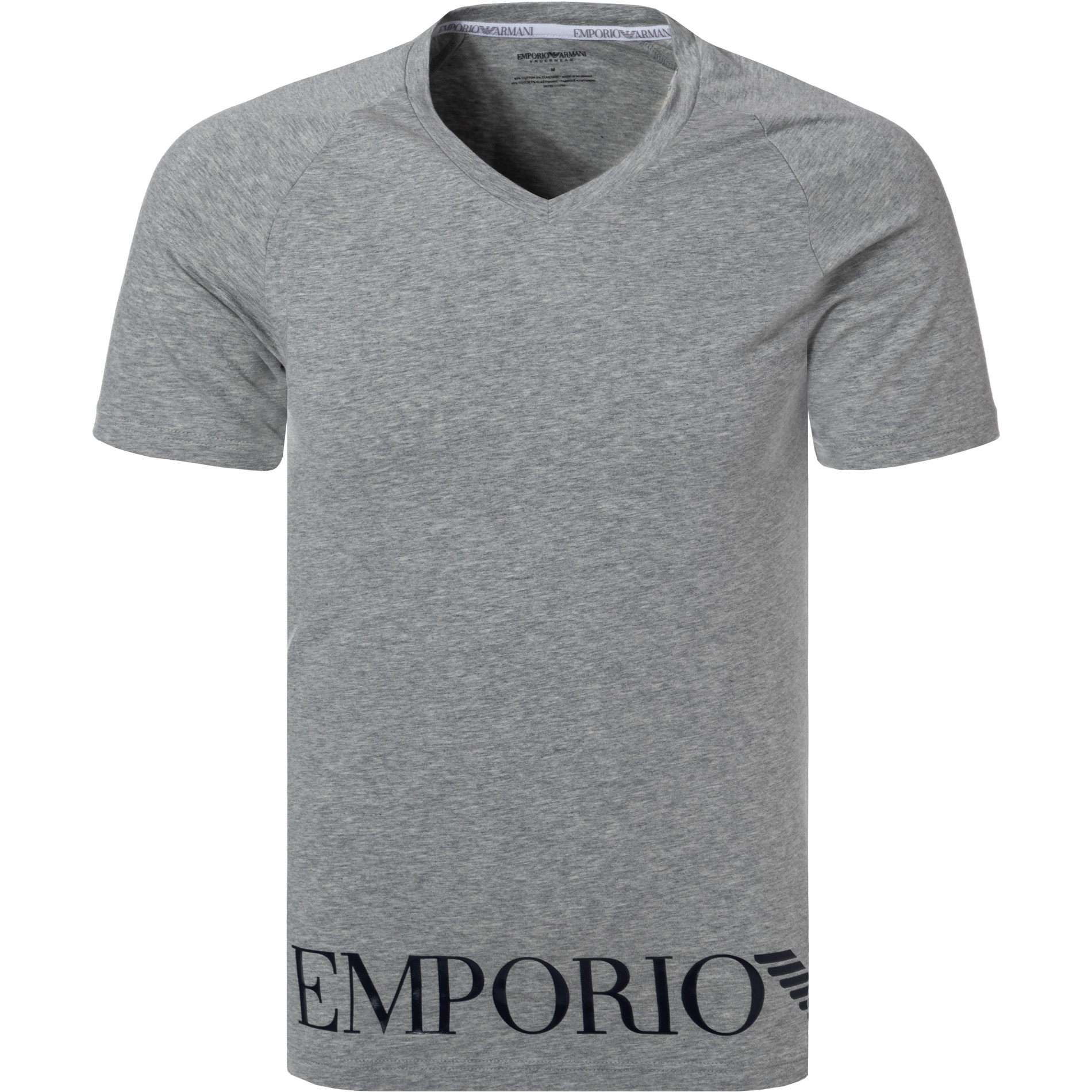 EMPORIO ARMANI Herren T-Shirt grau Baumwolle meliert