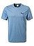T-Shirt, Baumwolle mit Rückenprint, rauchblau - blau