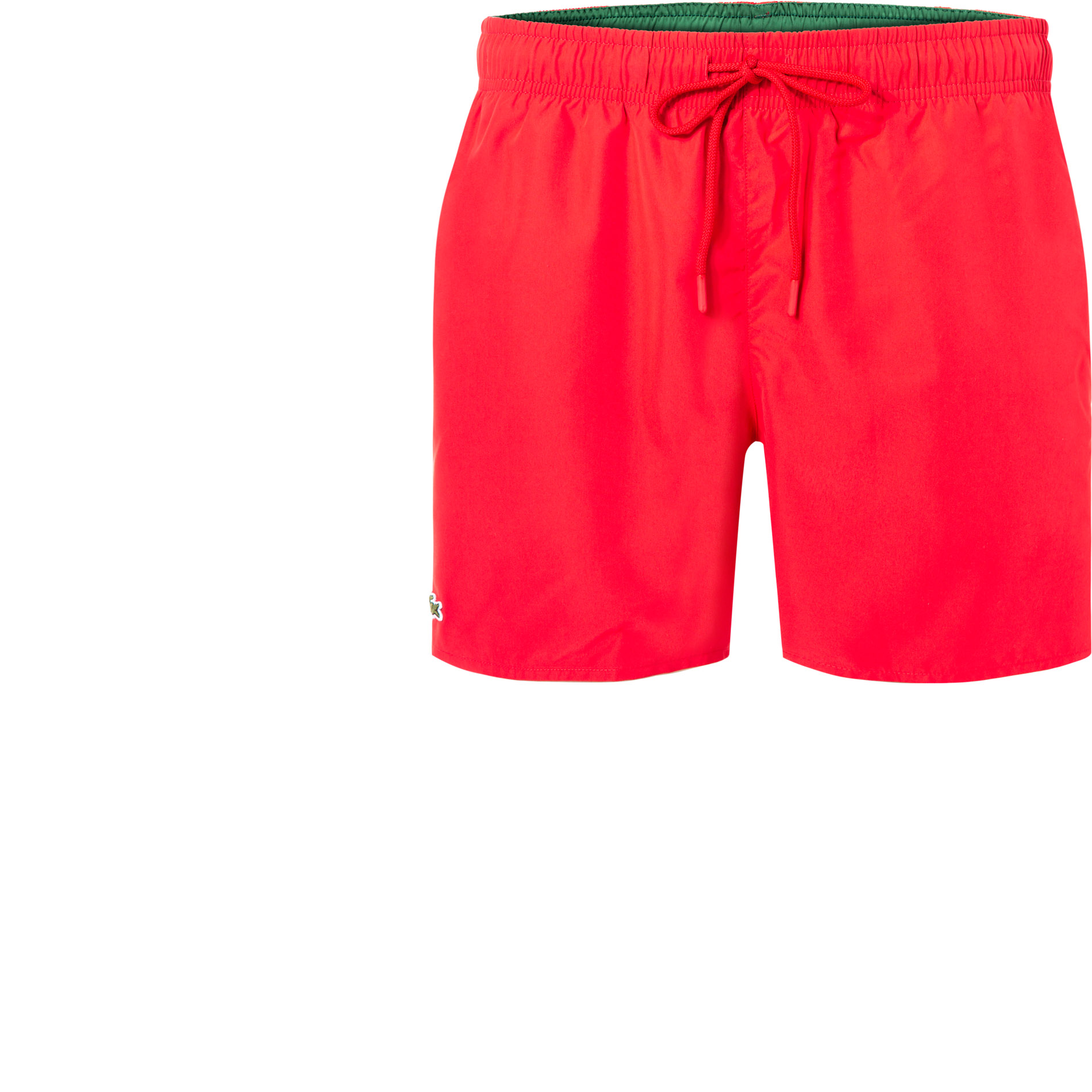 Lacoste Herren Badeshorts Rot Mikrofaser Unifarben