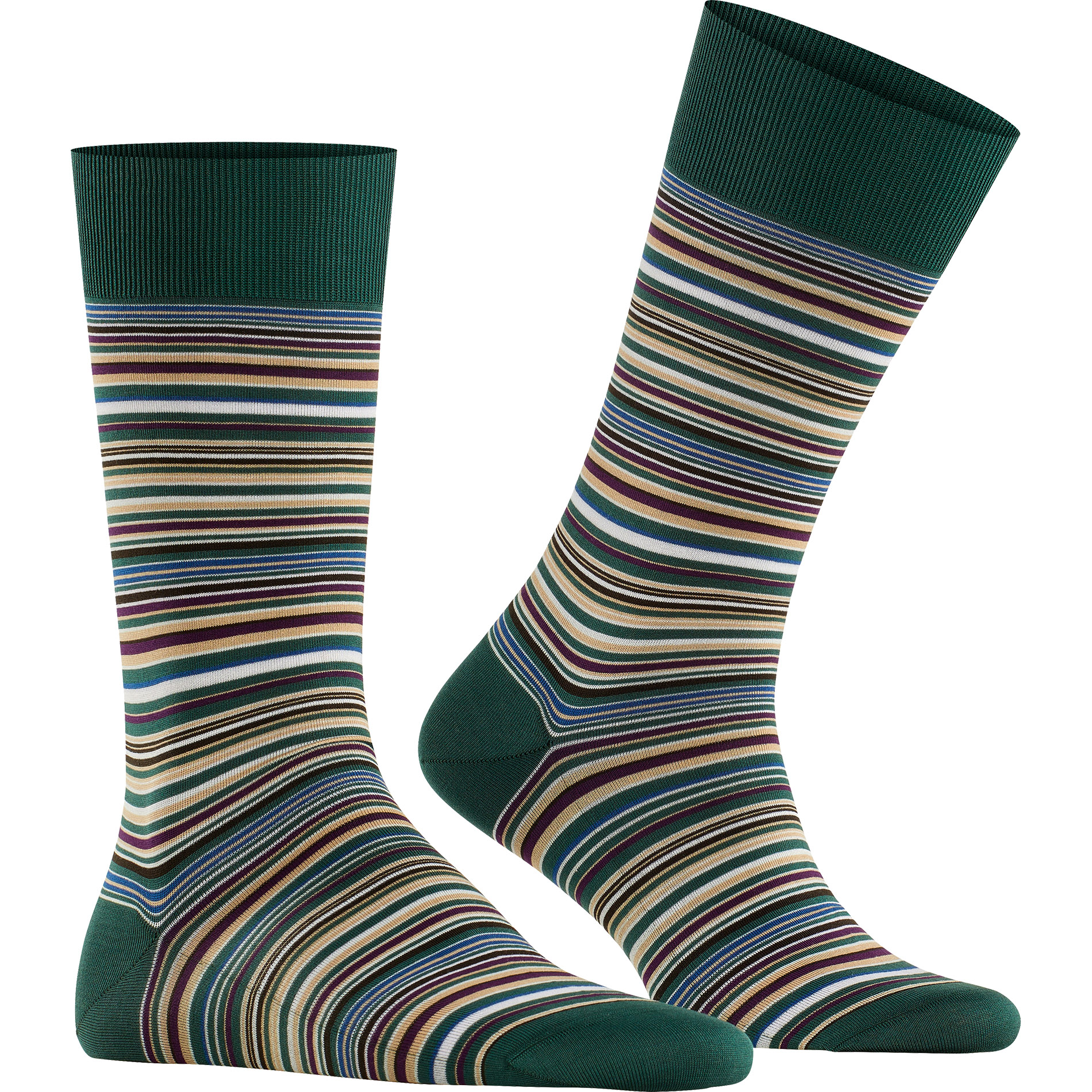 Falke Herren Socken grün Baumwolle & Mix Gestreift