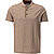 T-Shirt, Body Fit, Baumwolle-Leinen, braun meliert - braun